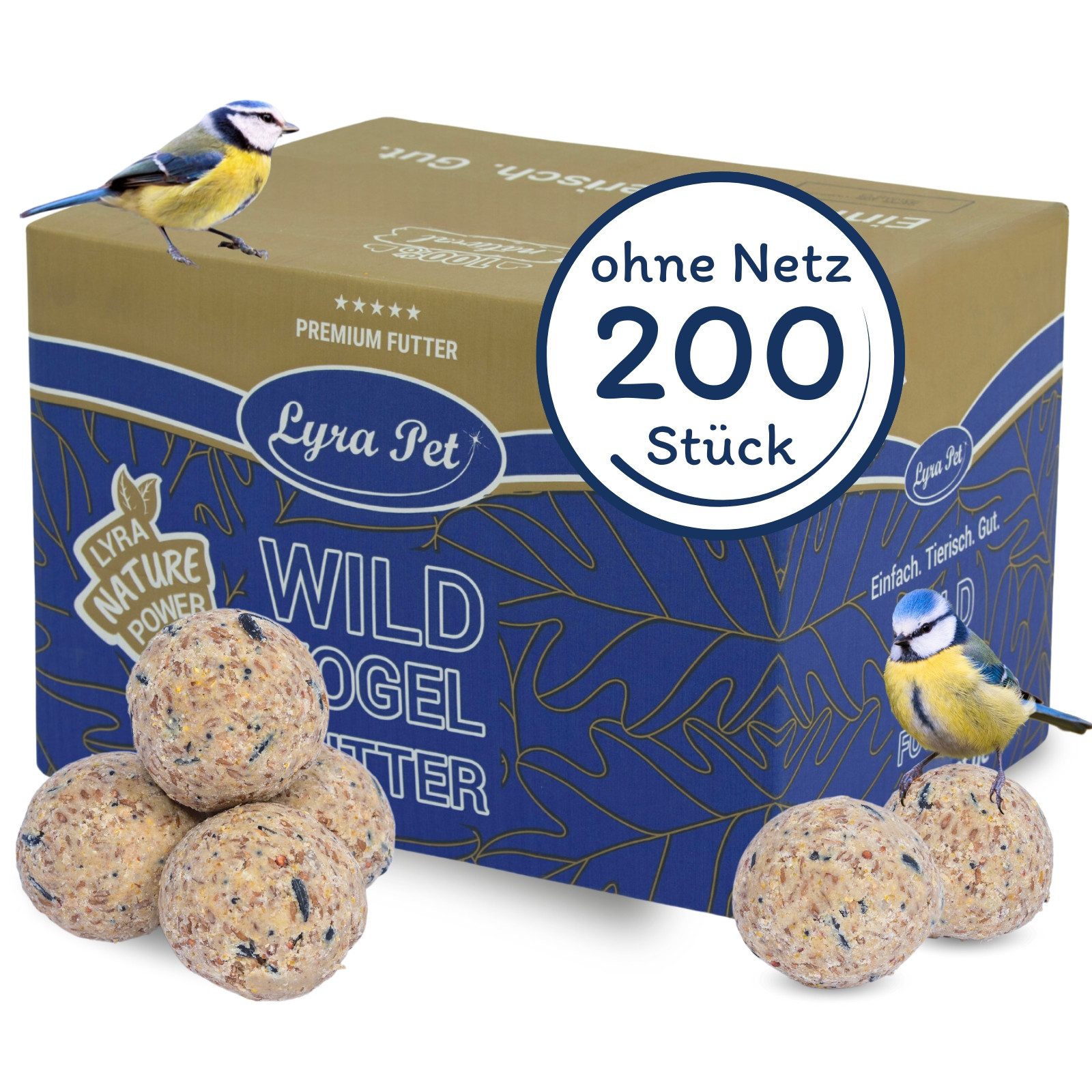 Lyra Pet 200 Stk. Lyra Pet® Premium Meisenknödel ohne Netz à 85 g Vogelfutter, für: Wildvogel