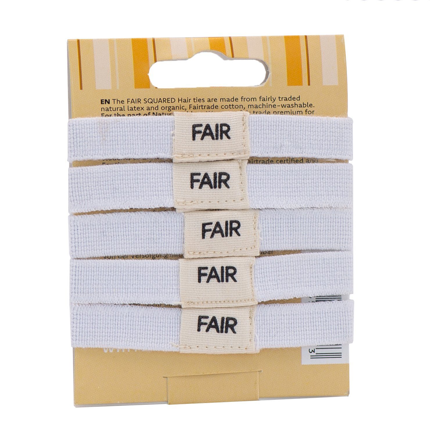 Fair Squared Haargummi FAIR SQUARED Haargummis 5er-Set aus Fairtrade-Bio-Baumwolle, 5er Set, 1-tlg., 5er Set, aus Biobaumwolle weiß