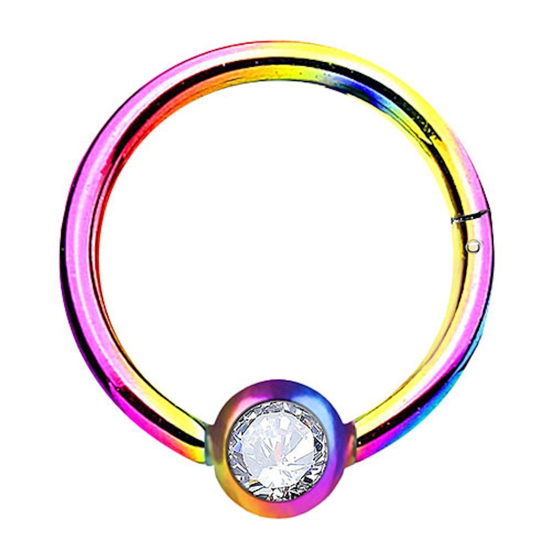 Taffstyle Nasenpiercing Septum Segment Ring Piercing Clicker Scharnier Kristall Kugel Perle, Septum Nasenring Ohrpiercing Ohr Nase Tragus Helix Brust Intim
