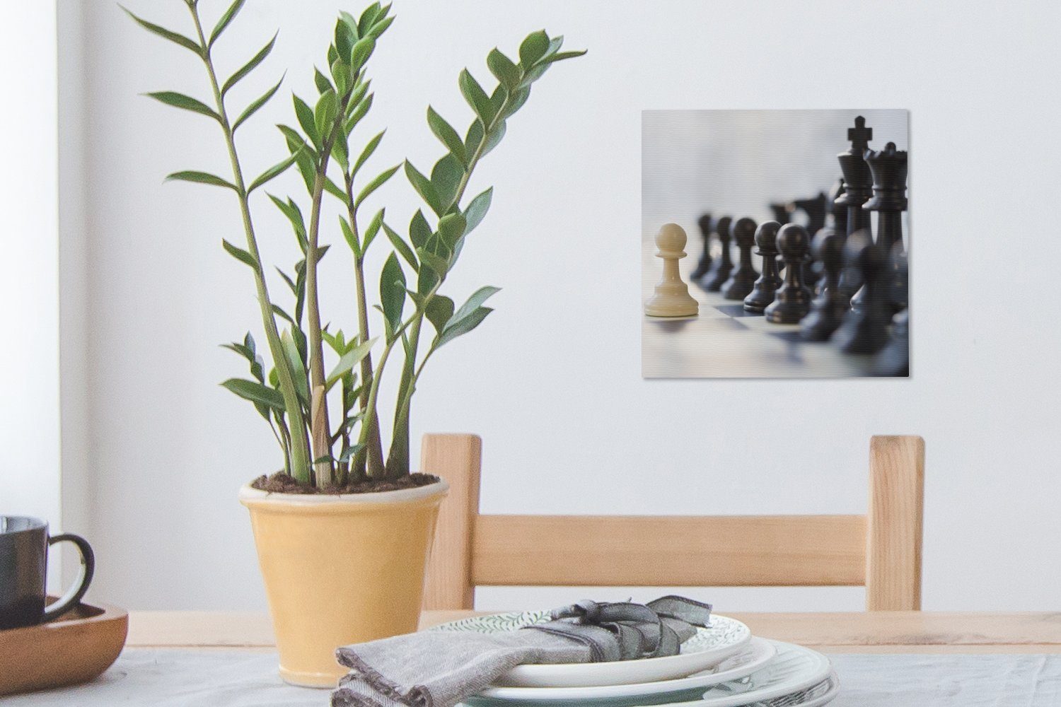 (1 beim St), Bilder Schlafzimmer OneMillionCanvasses® Schach, Wohnzimmer Leinwand für Schwarz Leinwandbild gewinnt