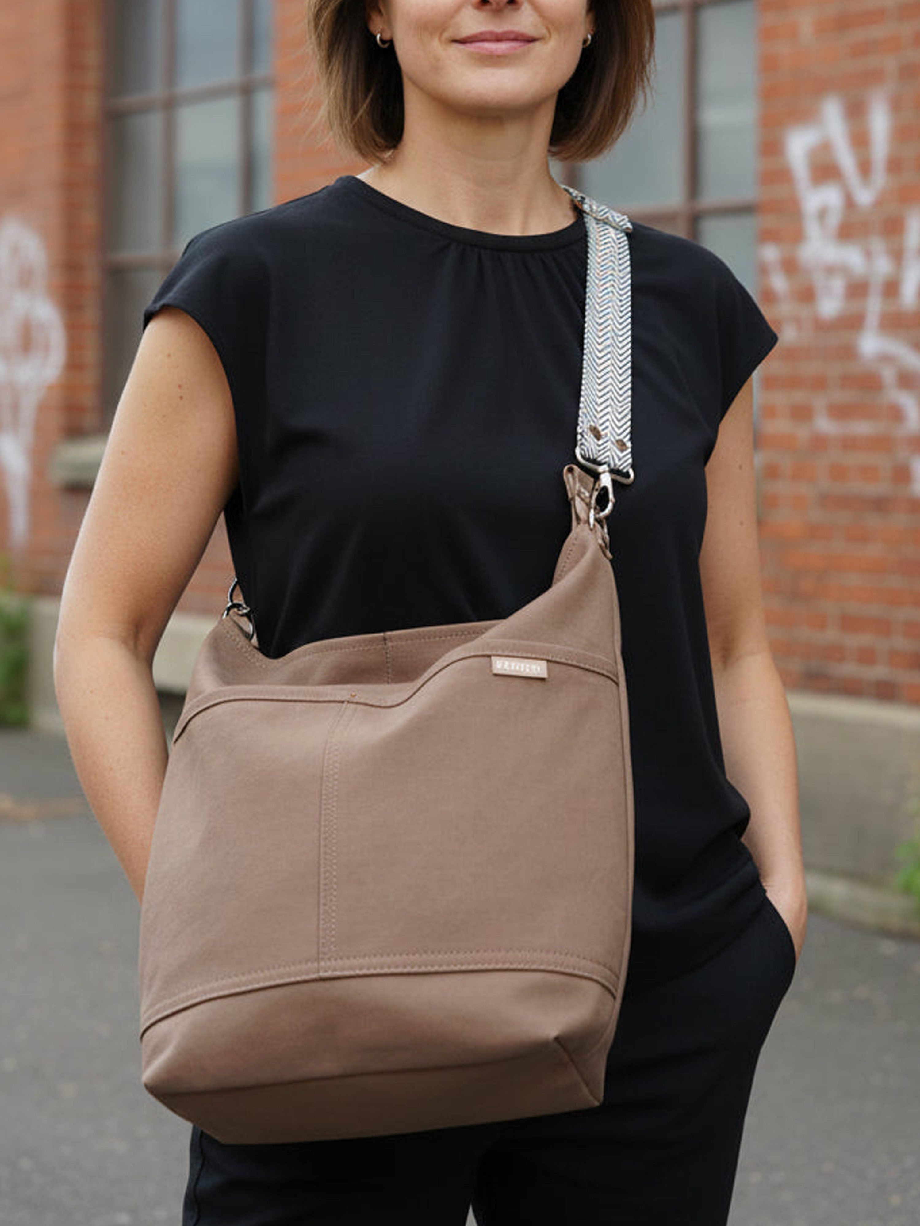 sanumi Umhängetasche Canvas Hobobag