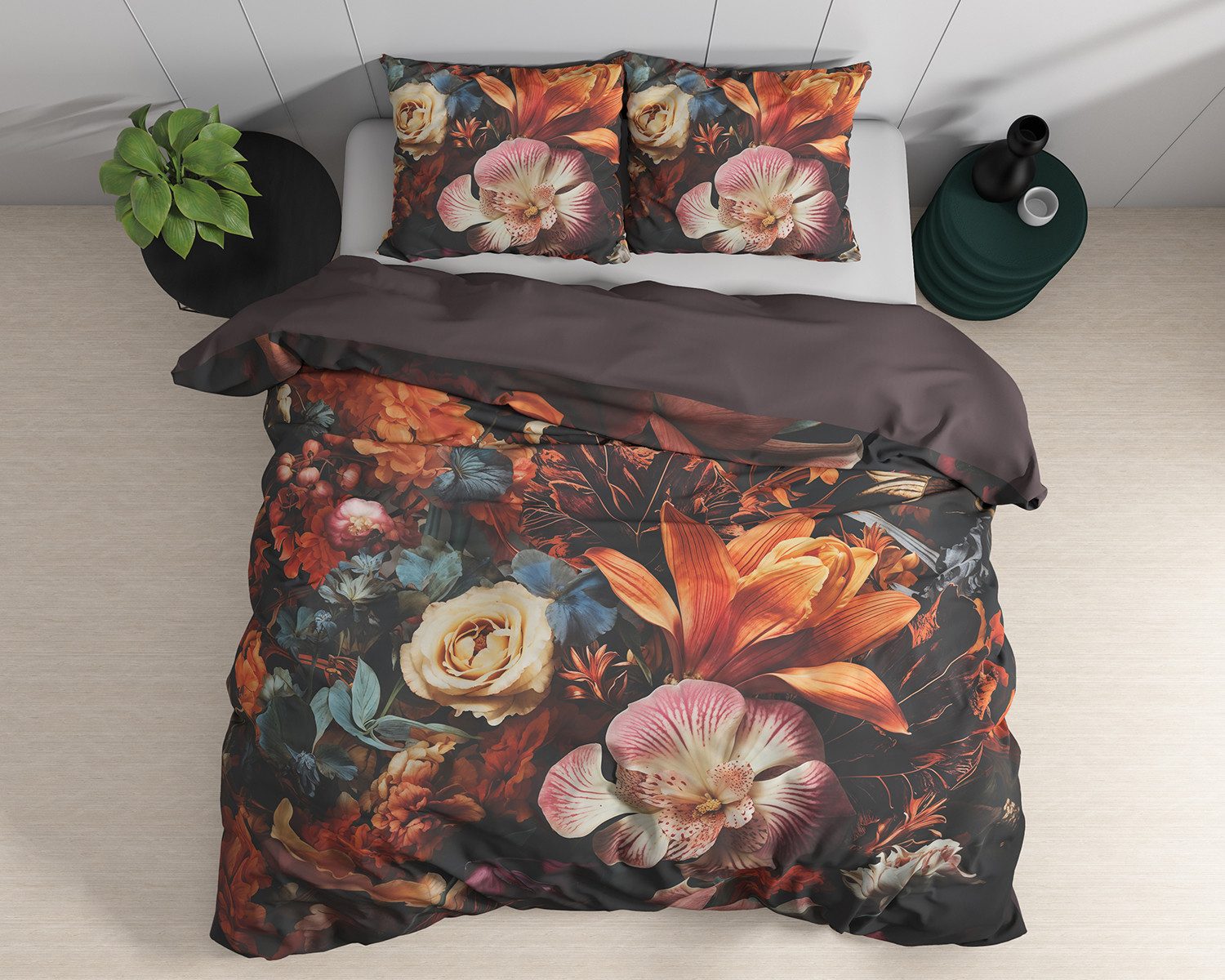 Sitheim® Bettwäsche Bettwäsche Blume Artistic Multi Bettbezug mit Kissenbezug, 3 teilig – Bild 2 von 5