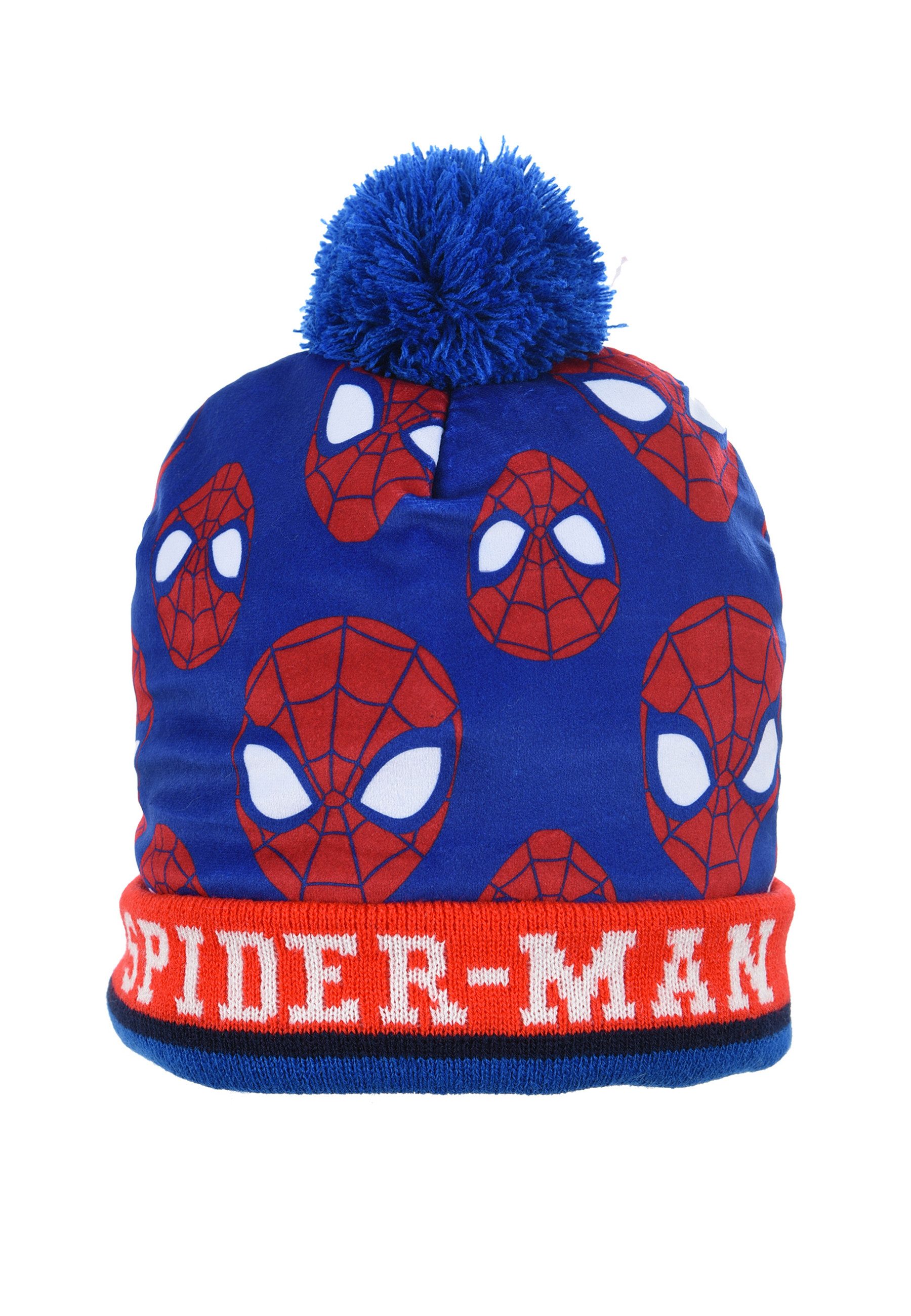 Spiderman Mütze & Schal Kinder Jungen Winter-Set Mütze Handschuhe (SET, 2-tlg)
