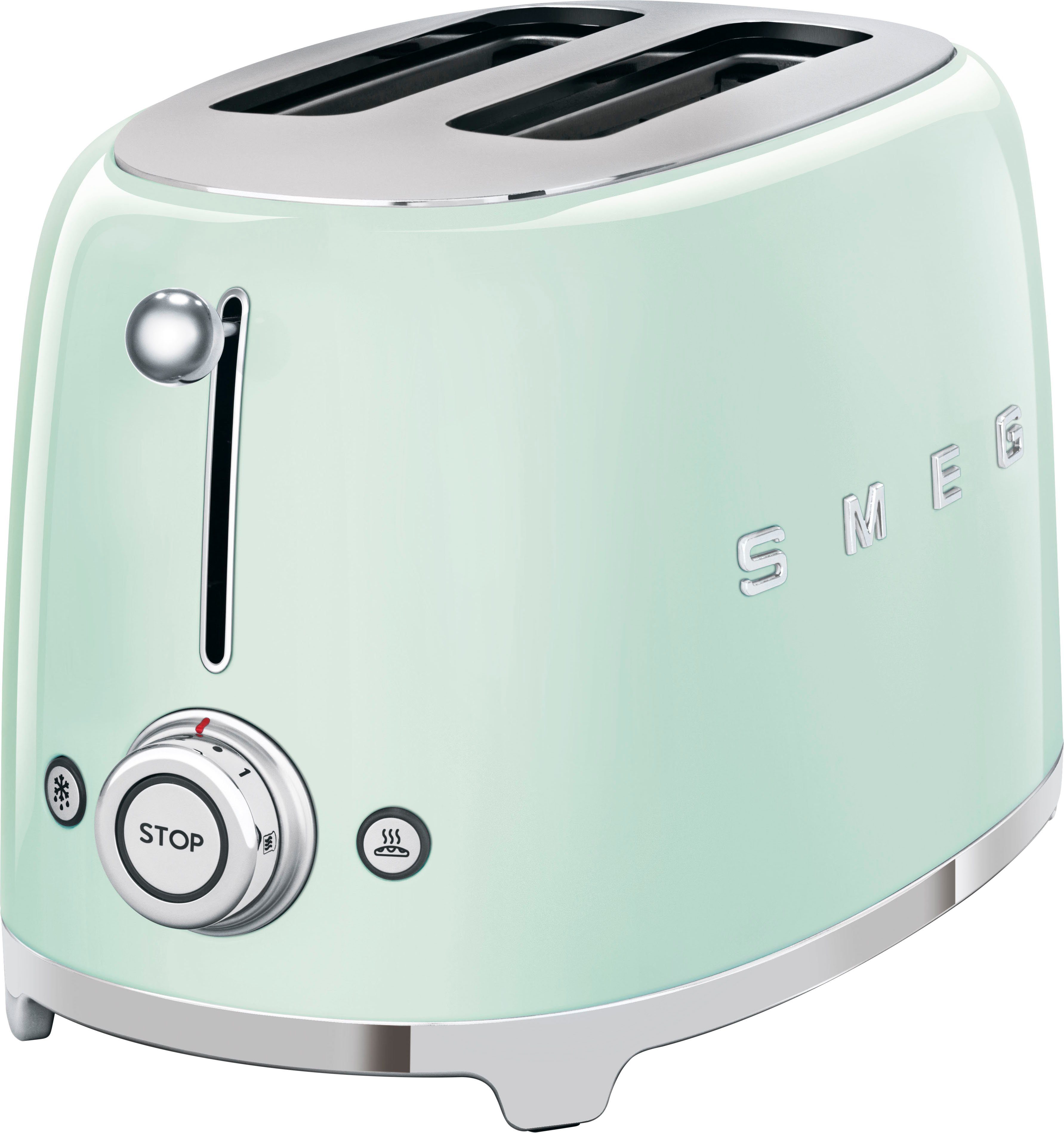 Smeg Toaster TSF01PGEU, 2 kurze Schlitze, für 2 Scheiben, 950 W
