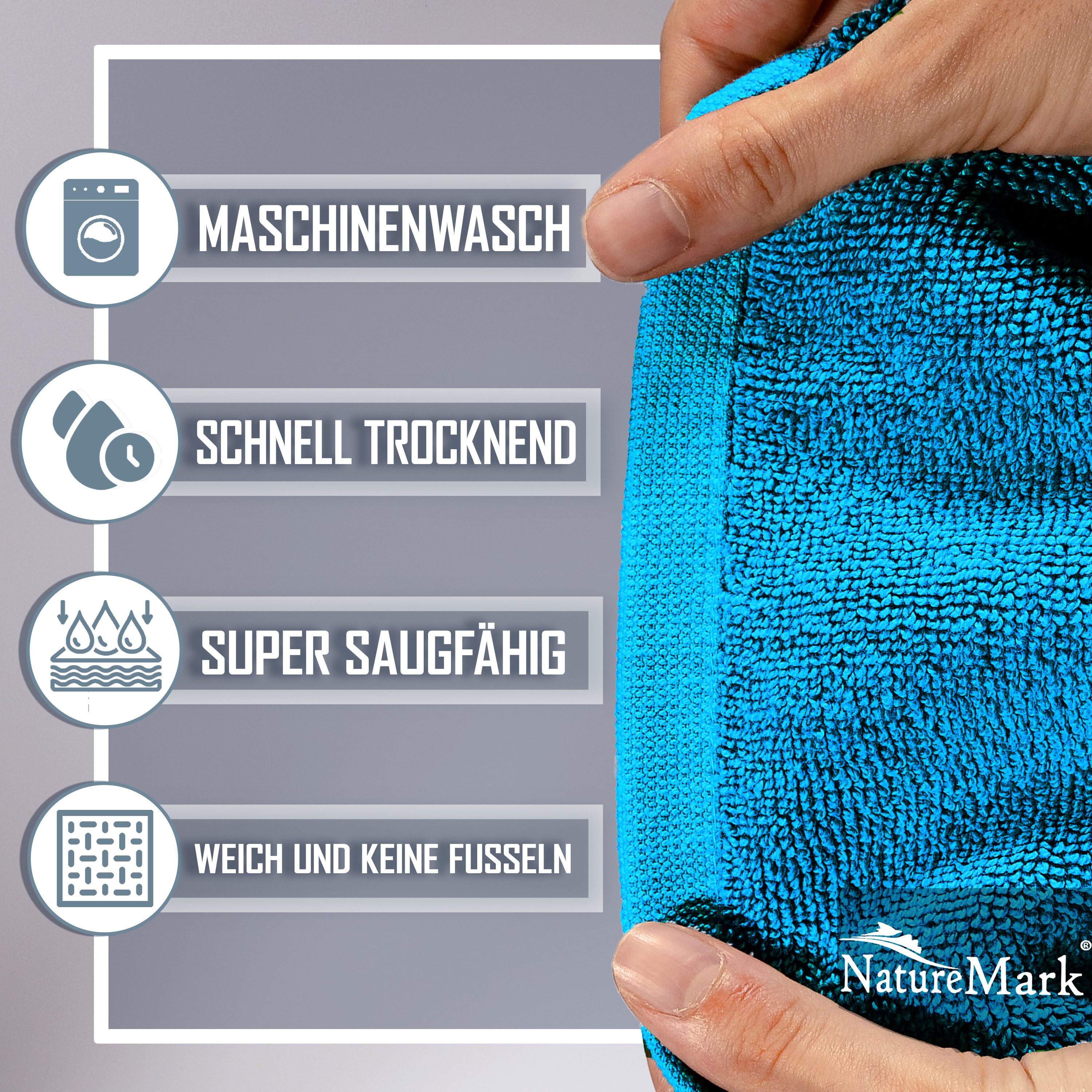 NatureMark Badematte 2er-Set Badvorleger 50x80cm, strapazierfähig, Baumwoll günstig online kaufen