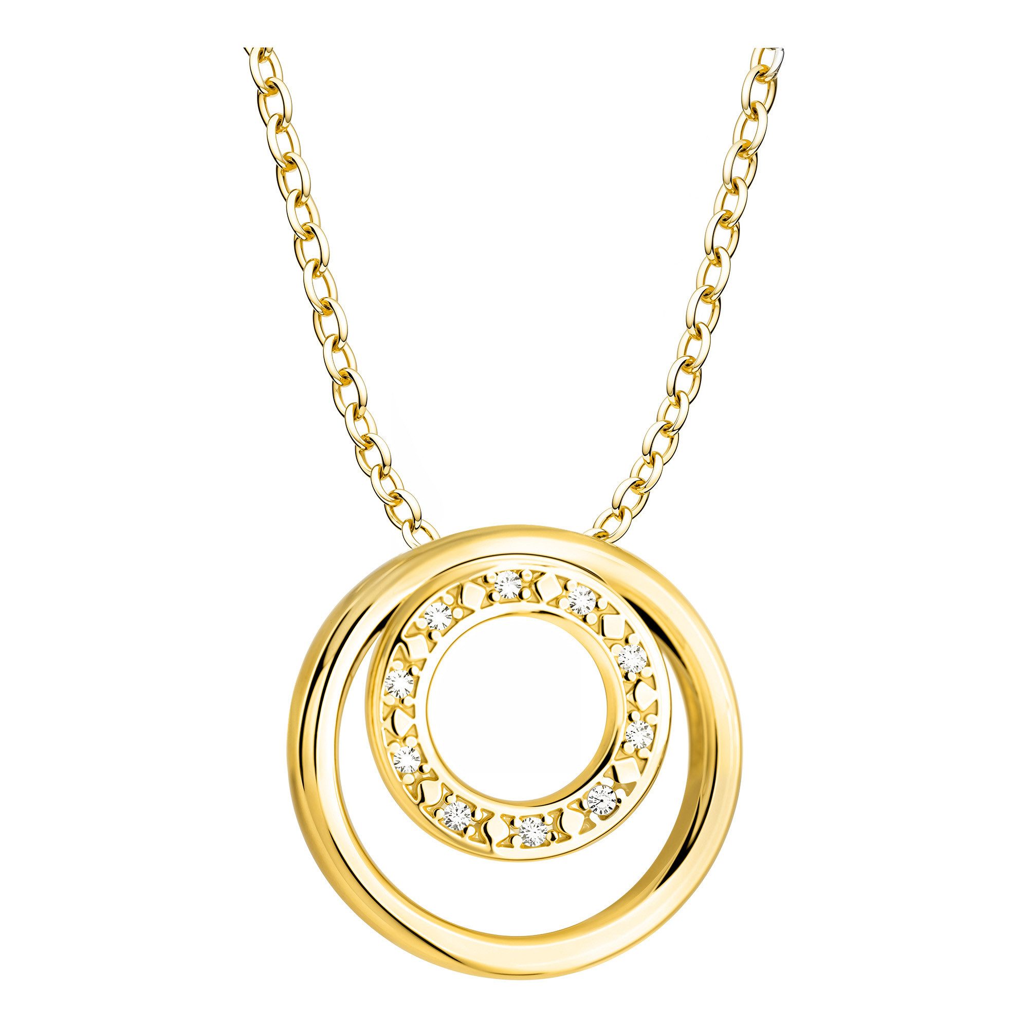 Sofia Milani Kette mit Anhänger Kreise, 925 Silber Damen Schmuck - N0878