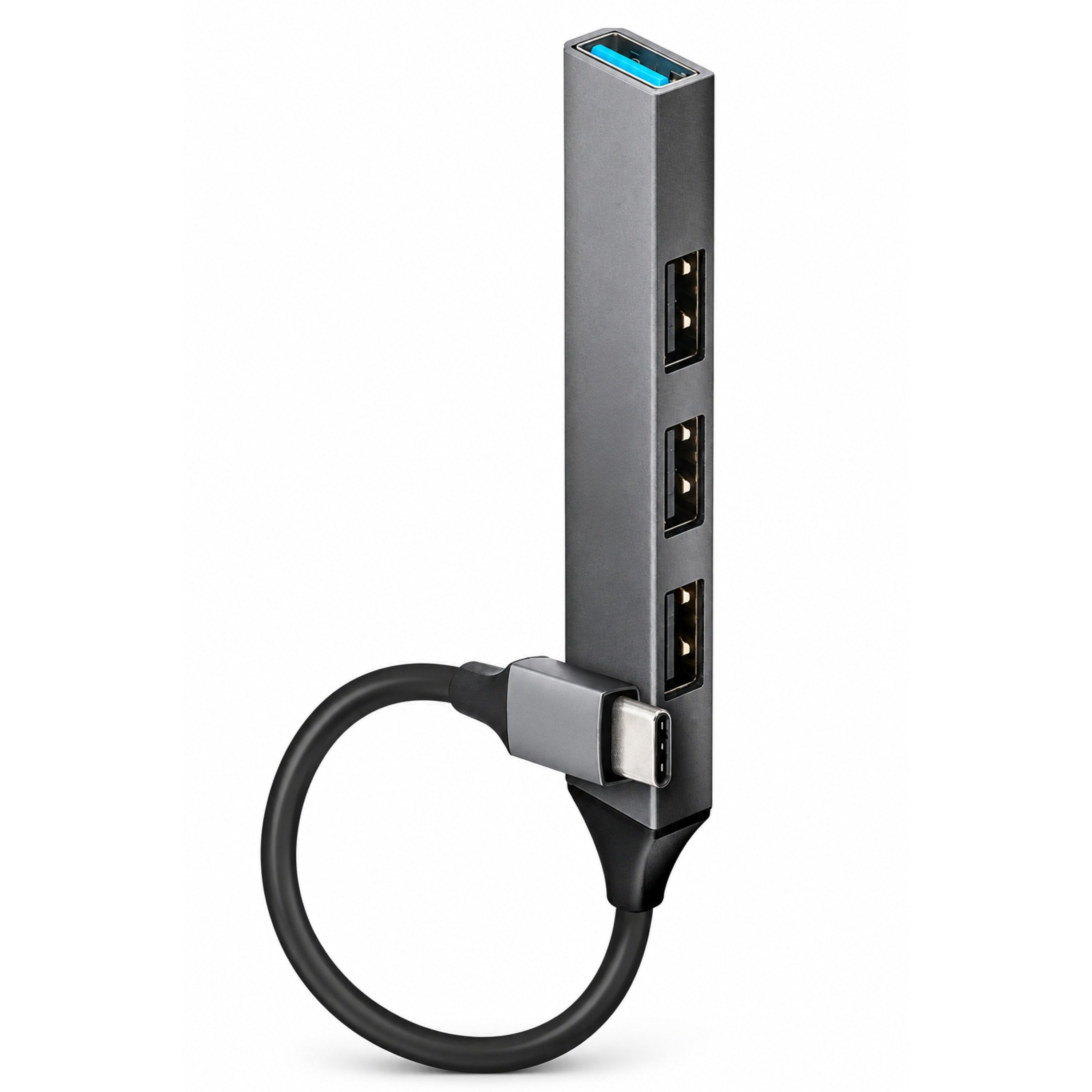 StellarLuma USB-Verteiler USB-C Hub PC Computer 4-Port USB Verteiler 3x USB-A 2.0 1x USB-A 3.2 (Für Maus, Tastatur, USB-Stick, Festplatte, Headset, Webcam geeignet, Kompaktes Slim-Design), Erhältlich in zwei verschiedenen Varianten: USB-C & USB-A Anschluss