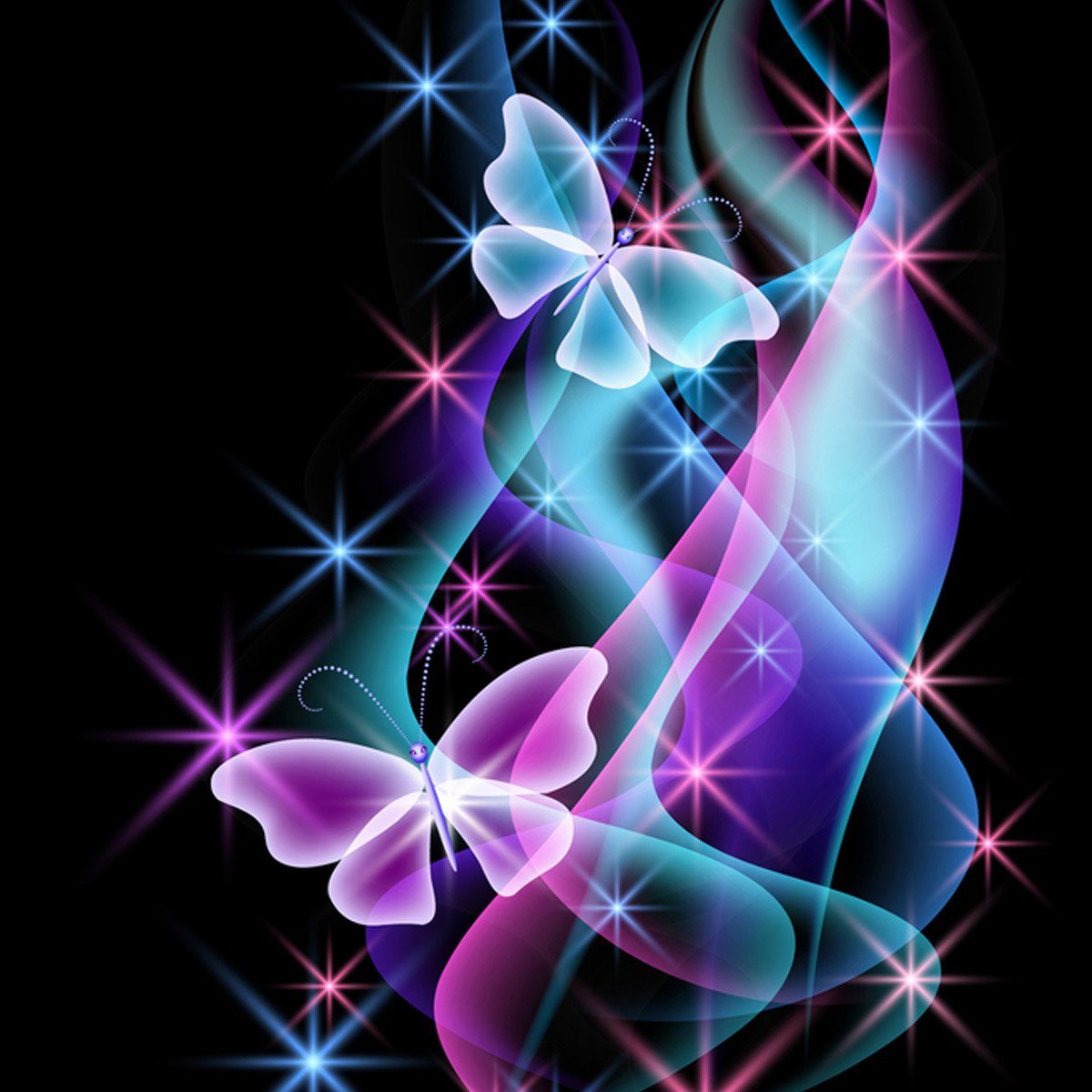 Wallario Möbelfolie Schmetterlinge in bunten, strahlenden Farben