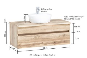 HELD MÖBEL Badmöbel-Set Lienz, (2-St., Spiegelschrank und Waschtisch)