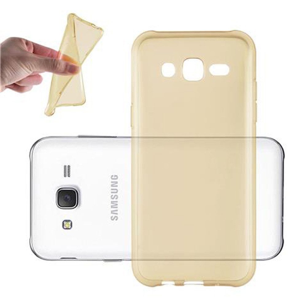 Cadorabo Handyhülle für Samsung Galaxy J3 2015 Hülle Samsung Galaxy J3 2015, Hülle TPU Silikon Handy Schutzhülle Slim Transparent Case Cover