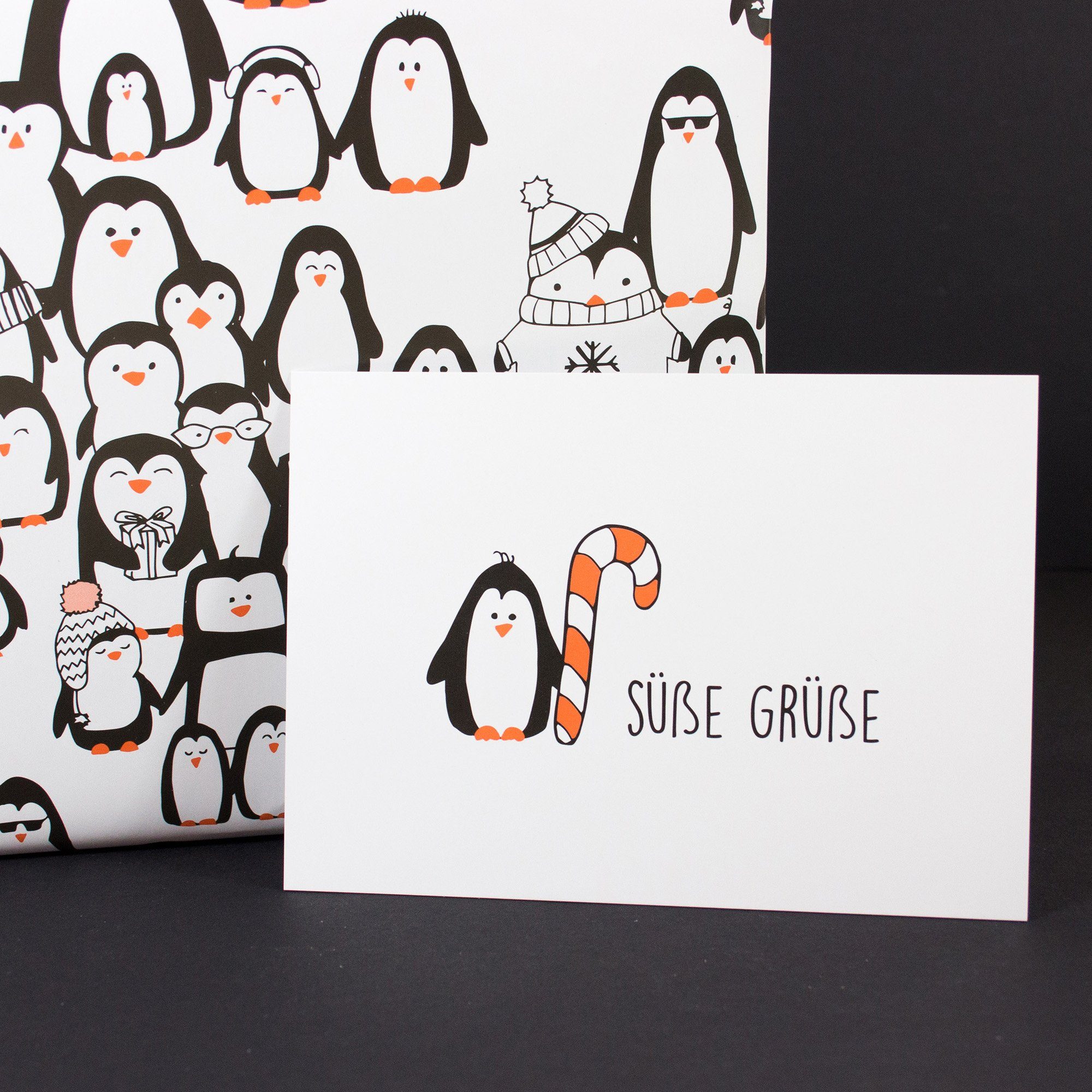 100% Recyclingpapier Geschenkpapier Geschenkpapier Hummingbird Pinguinparade, & Bow