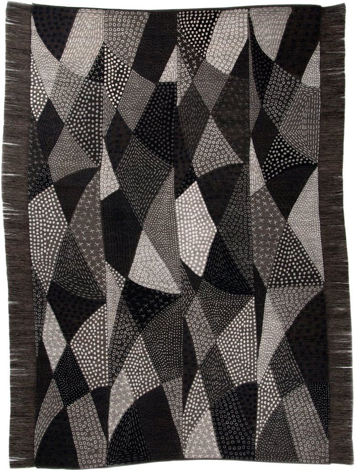 Teppich Chiya Tiama 1, DIE HAUSKUNST, rechteckig, Höhe: 4 mm, Flachgewebe,  handgewebt, mit Fransen