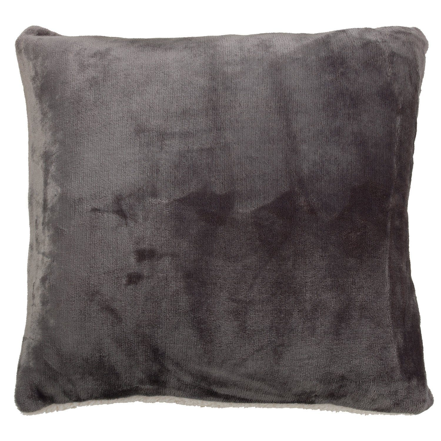 Kissenhülle SHERPA dunkelgrau, Grau, Fell, 50 x 50 cm, Home4You (1 Stück) | Kissenbezüge