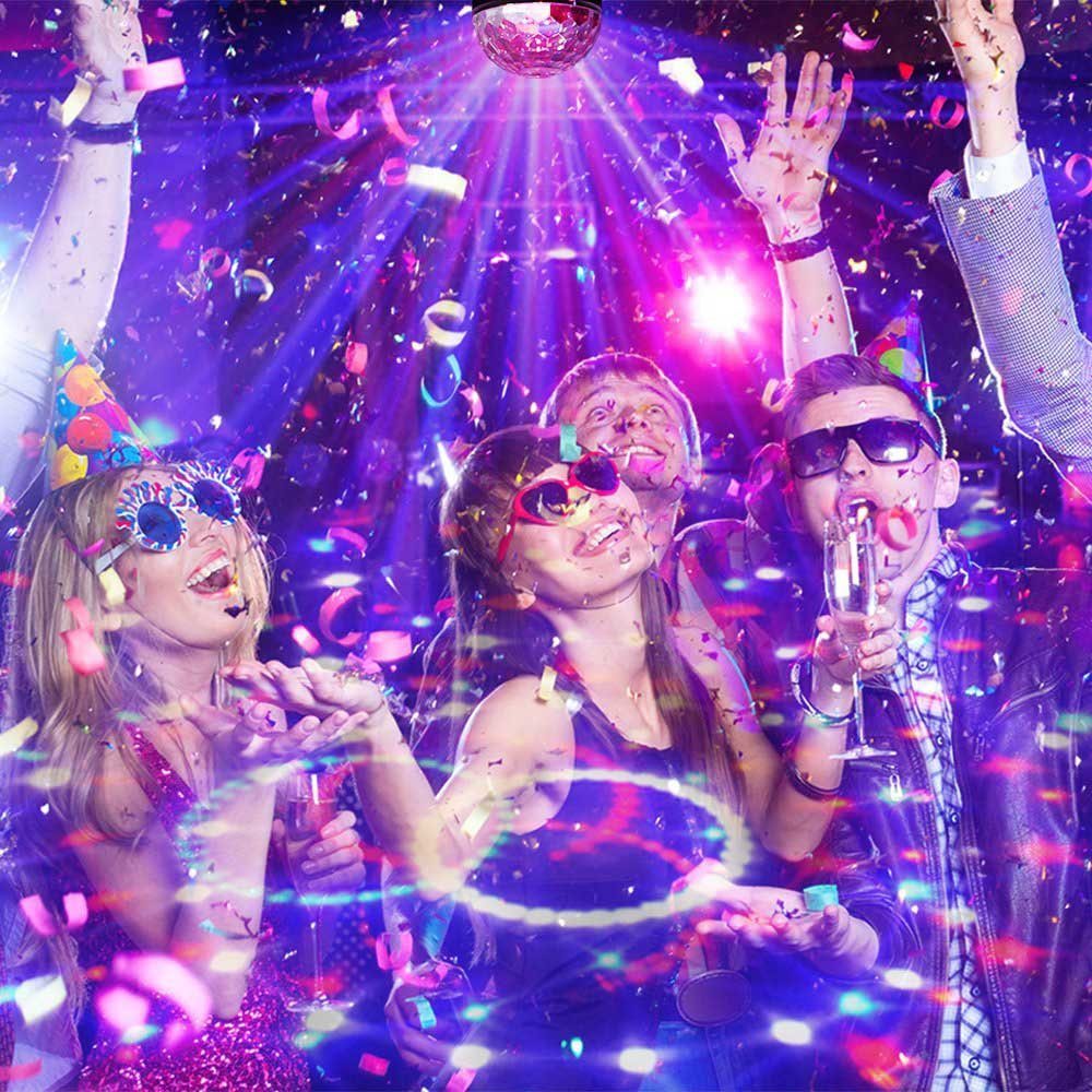 Rosnek LED Discolicht Kristall-/Sternlichter, DJ Bühne für Weihnachten Festival Club Parties, USB, RGB, RGB, rotierend, Stroboskop, Kristall-Lichter, Bar