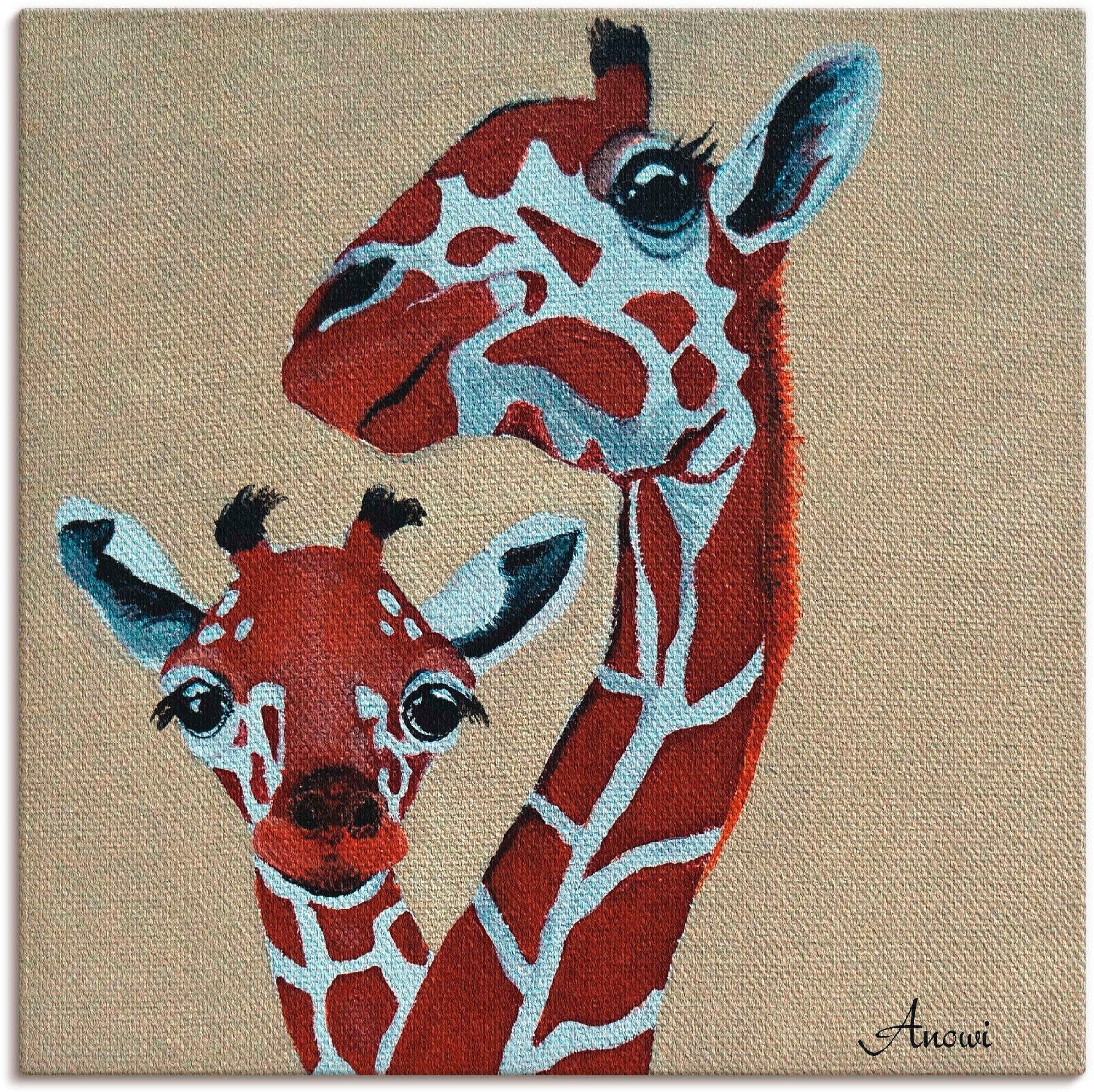 oder in Leinwandbild, Artland Giraffen, Wildtiere als (1 versch. Poster Größen Wandaufkleber St), Wandbild