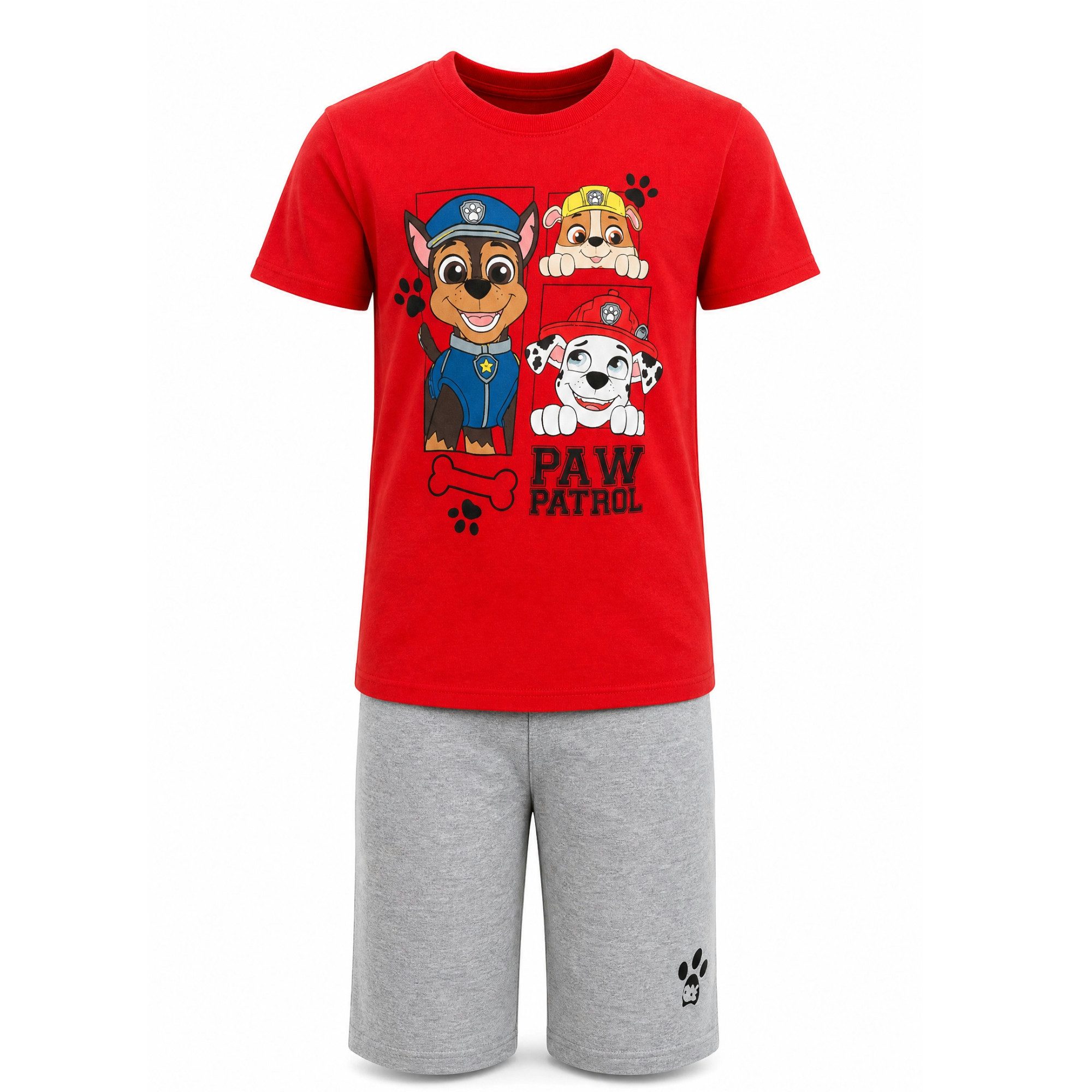 PAW PATROL Schlafanzug Paw Patrol Kinder kurzarm Schlafanzug Pyjama Shirt Shorts Gr. 98-128