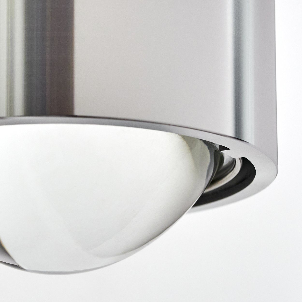 hofstein Wandleuchte »Osacca« Wandlampe Silber mit Lichteffekt, ohne Leuchtmittel, dimmbare Metall-Lampe mit Glas-Schirm, indirekte Raum-Beleuchtung – Bild 5 von 5