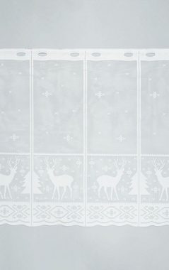 Scheibengardine Hirsch im Winterwald, LYSEL®, (1 St), transparent, HxB 50x45cm