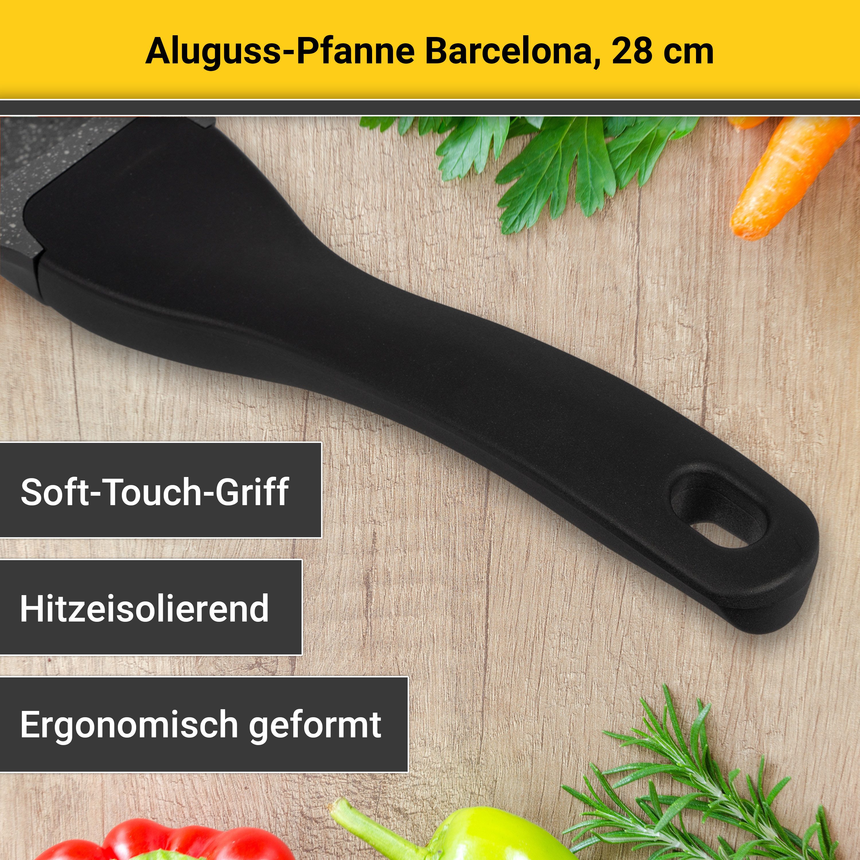 Krüger Bratpfanne Aluguss Pfanne Bacelona, Aluminiumguss (1-tlg), für Induktions-Kochfelder geeignet – Bild 4 von 5