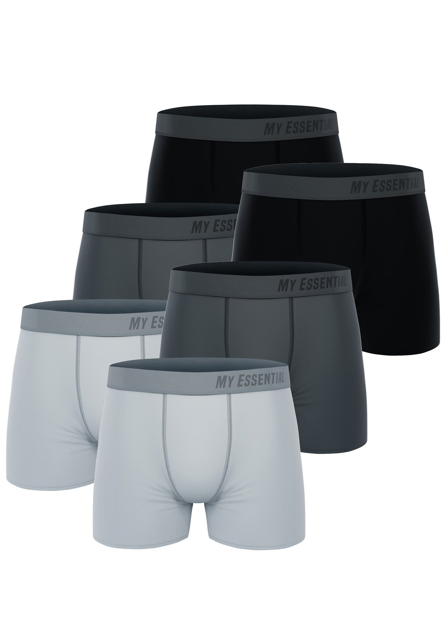 My Essential Clothing Boxershorts My Essential 6 Pack Boxers Cotton Bio (Spar-Pack, 6-St., 6er-Pack) Anthrazit Melange 3080