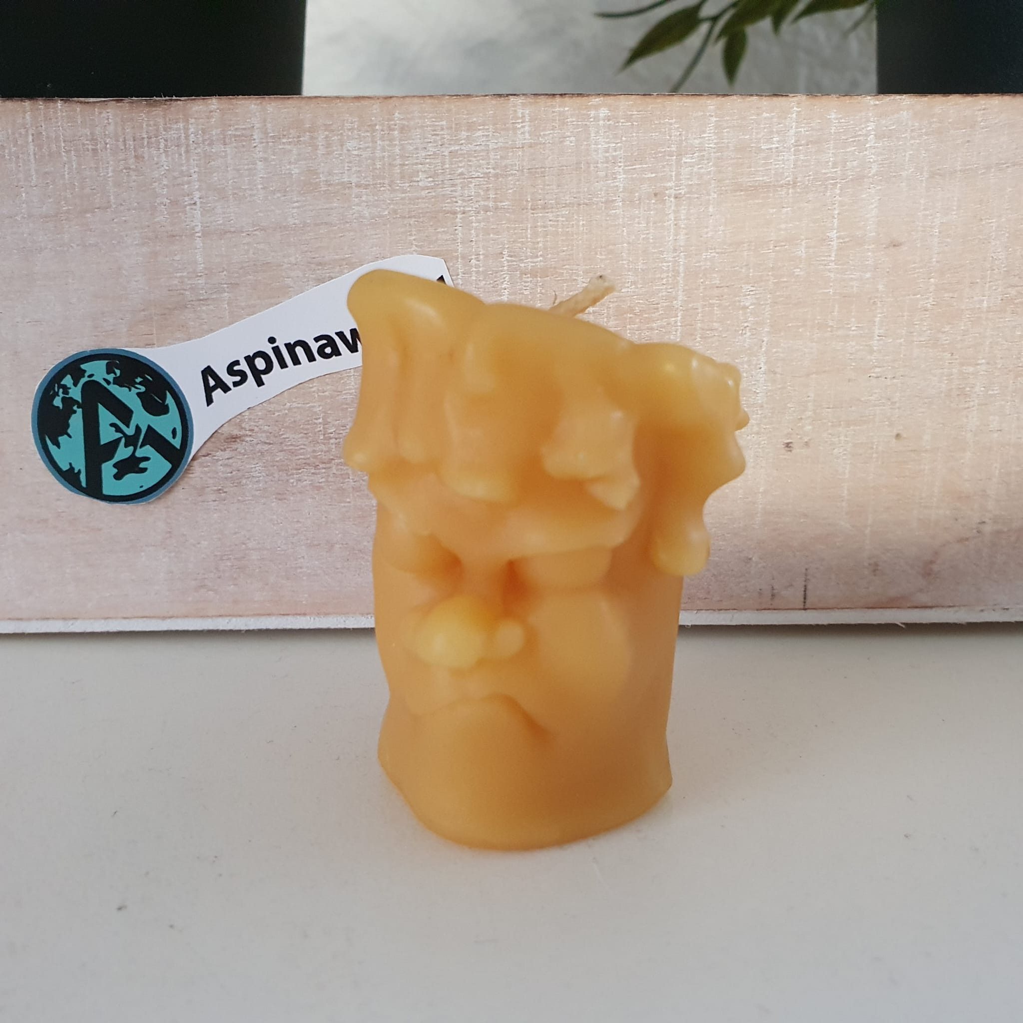 Aspinaworld Bienenwachskerze Gesicht Kerze mürrisch 5 cm – Kerze aus Bienenwachs