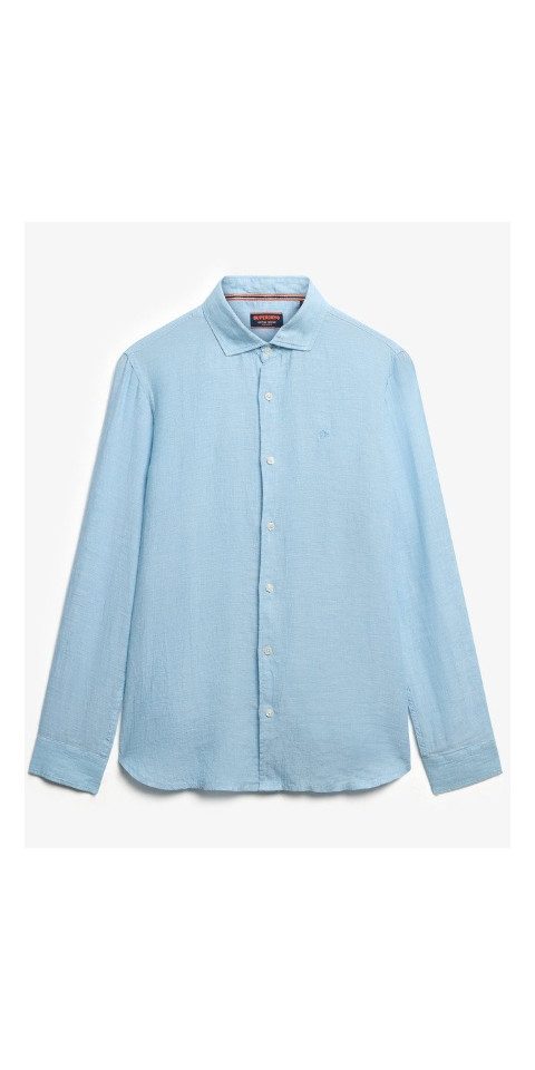 Superdry Leinenhemd SD EMB VACATION LS LINEN SHIRT SEA BLUE CHAMBRAY