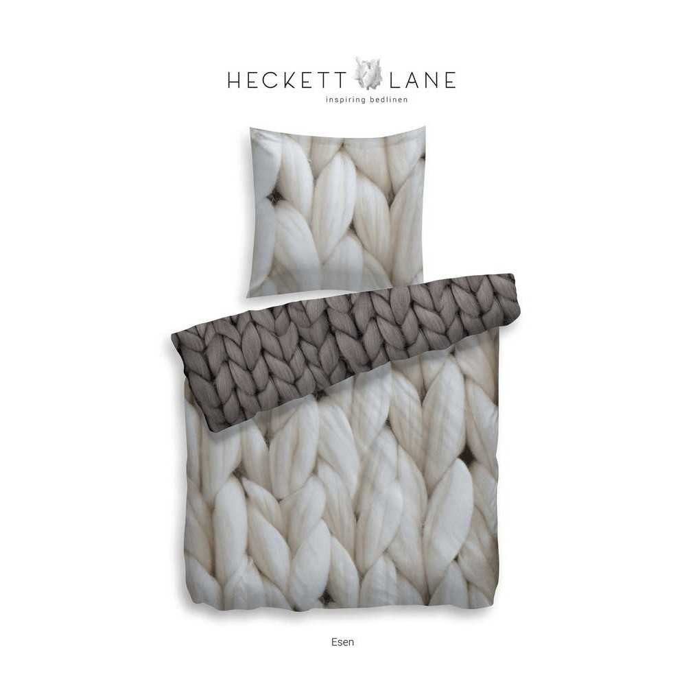 Heckett and Lane Bettwäsche HnL Satin Wende Bettwäsche Strick Esen Natur, Satin, 2 teilig