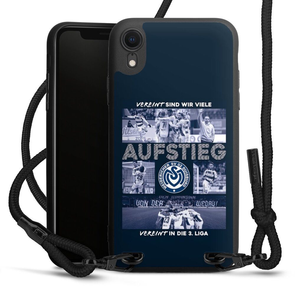 DeinDesign Handyhülle MSV Duisburg Aufstieg Offizielles Lizenzprodukt, Apple iPhone Xr Premium Handykette Hülle mit Band Case zum Umhängen