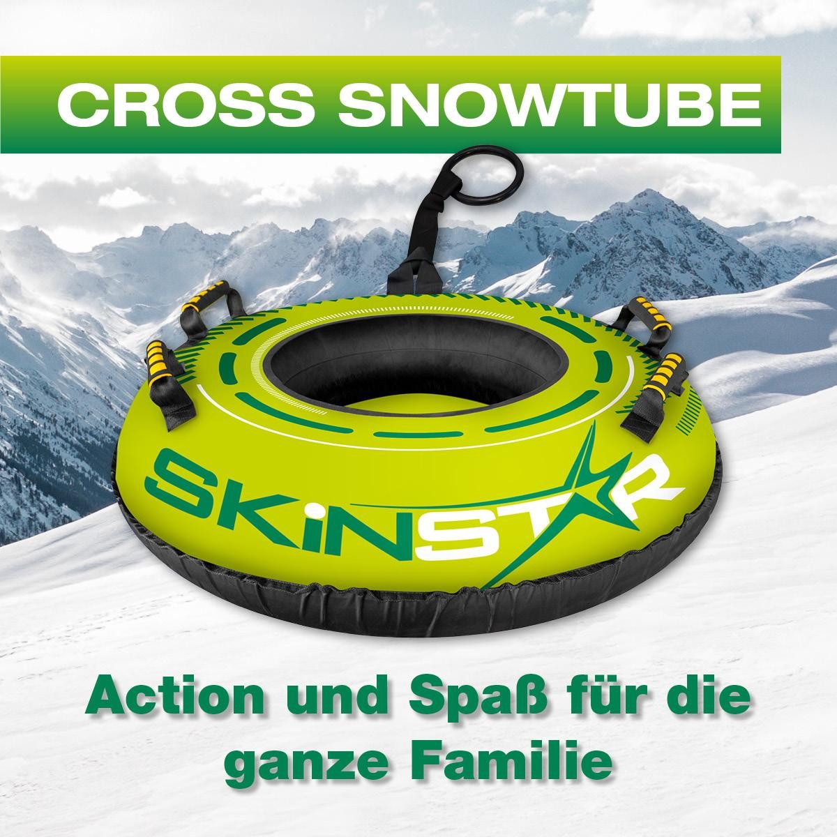 SkinStar Schlitten SkinStar CROSS Profi Snow Tube Ø100cm Schlitten Bob Rodel Reifen
