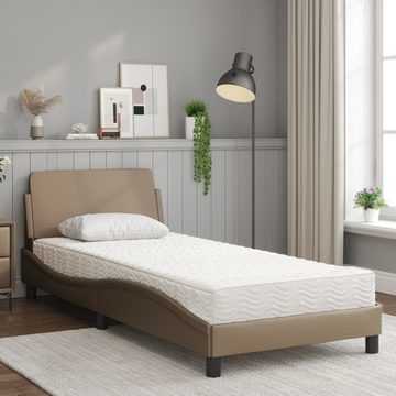 vidaXL Bett Bett mit Matratze Cappuccino-Braun 90x200 cm Kunstleder