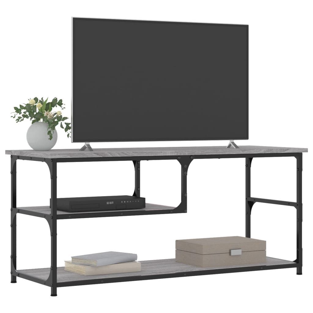 Holzwerkstoff Sonoma vidaXL 103x38x46,5 cm und Grau TV-Schrank (1-St) TV-Schrank Stahl