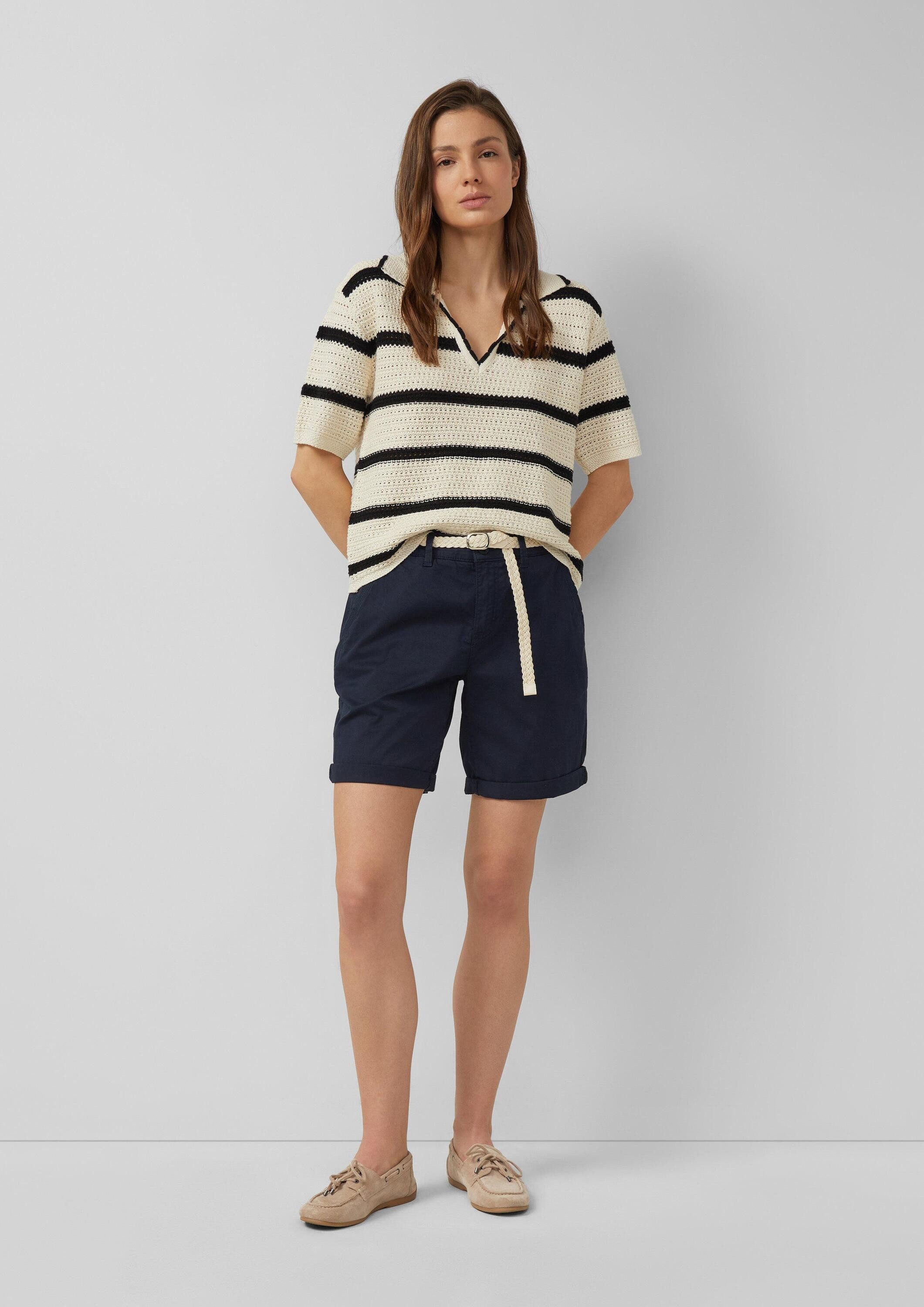s.Oliver Shorts Hose Shorts mit geflochtenem Gürtel und Garment Dye – Bild 5 von 5