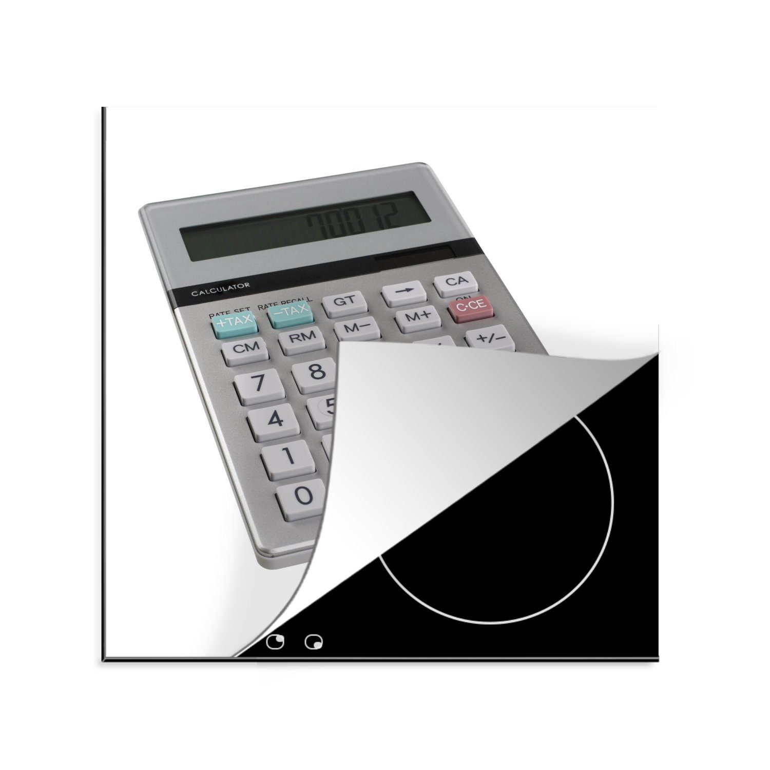 MuchoWow Herdblende-/Abdeckplatte Taschenrechner auf weißem Hintergrund, Arbeitsplatte Ceranfeldabdeckung, cm, für Vinyl, küche (1 78x78 tlg)