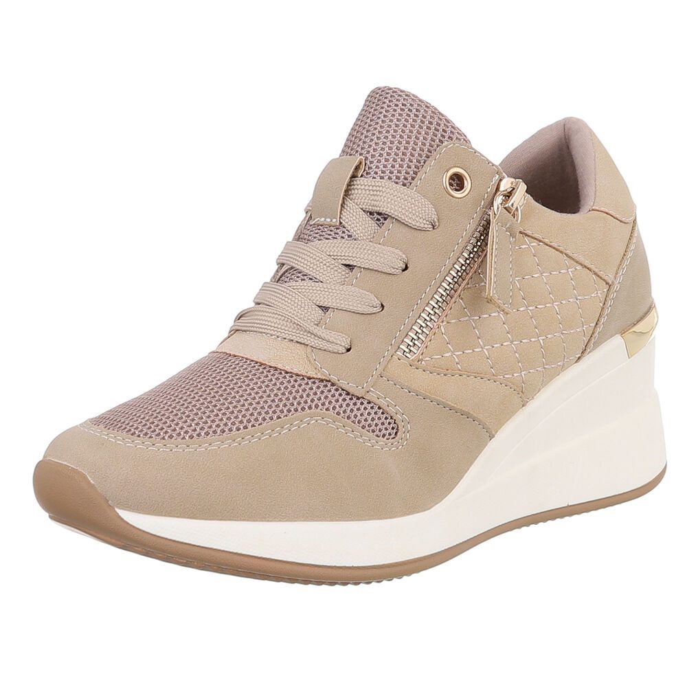 Ital-Design Damen Low-Top Freizeit Sneaker Keilabsatz/Wedge