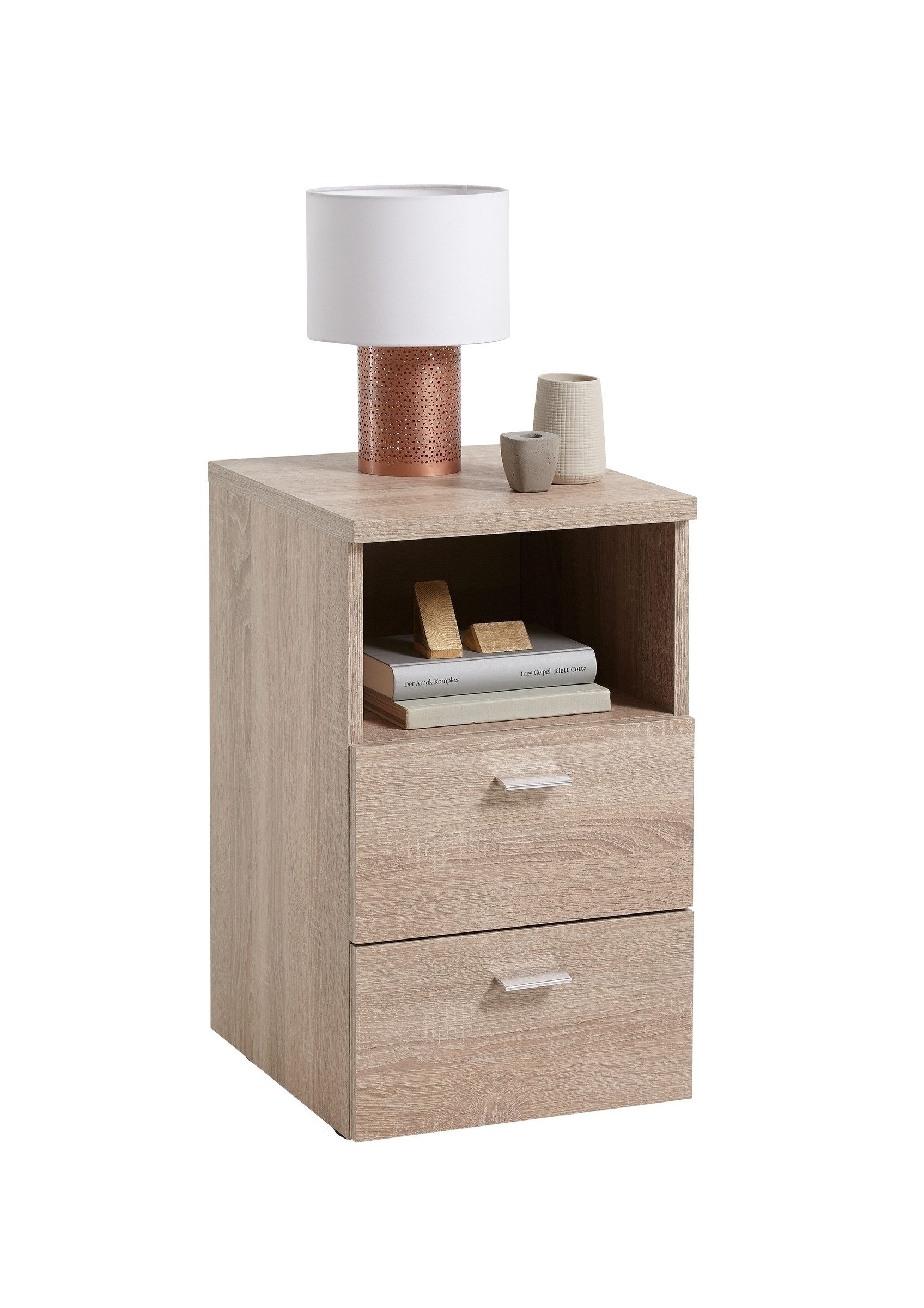 Nachtkonsole in Eiche Dekor - 35x61,5x39,9cm (BxHxT)