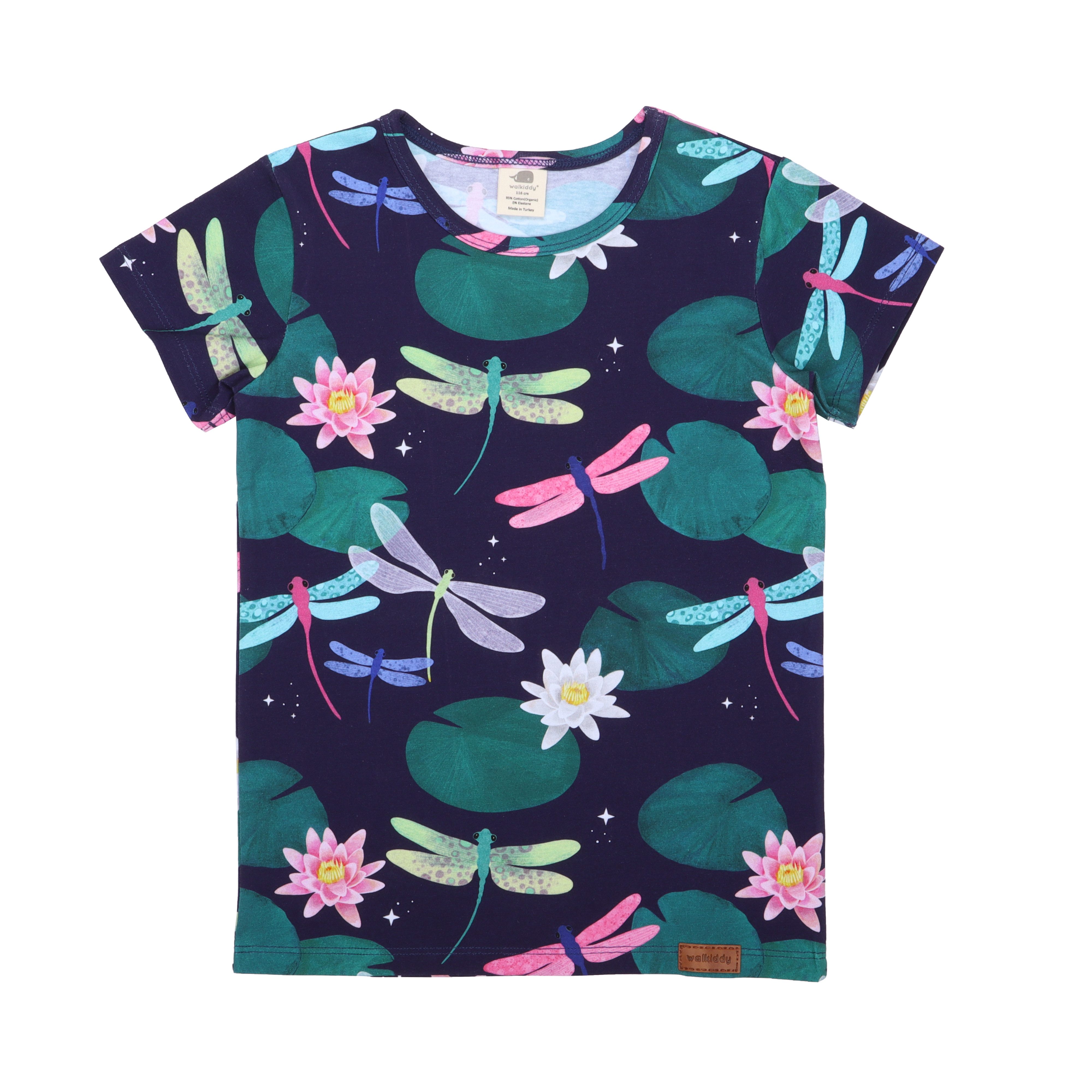 Walkiddy T-Shirt Walkiddy Colorful Dragonflies Kinder Bio Baumwolle GOTS Dark Blue Bio Baumwolle,GOTS, Kinderbekleidung,nachhaltige Klamotten,T-Shirt