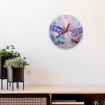 DEQORI Wanduhr 'Abstrakte, berühmte Hände' (Glas Glasuhr modern Wand Uhr Design Küchenuhr)