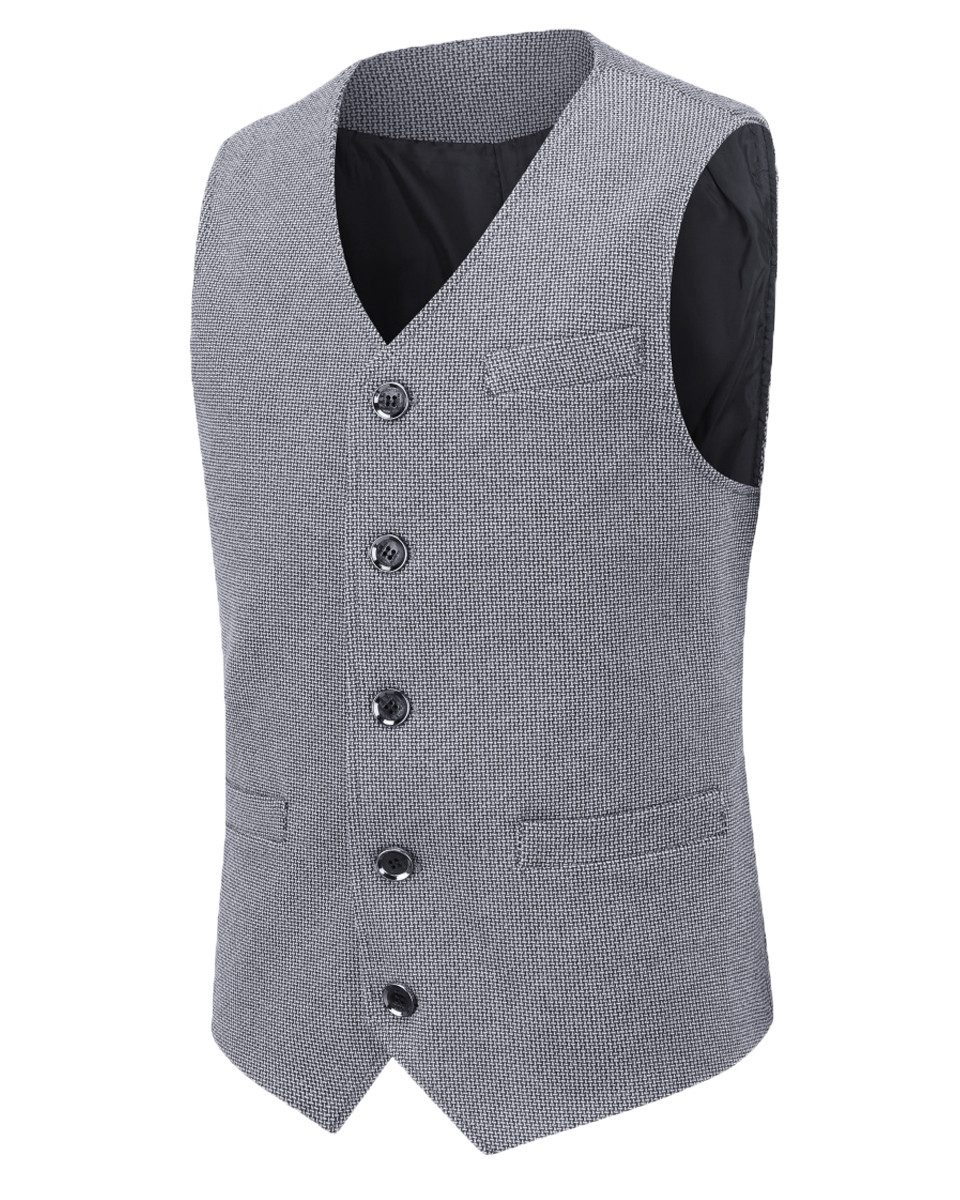 Allthemen Anzugweste mit V-Ausschnitt Wollweste Fischgrätmuster klassische günstig online kaufen