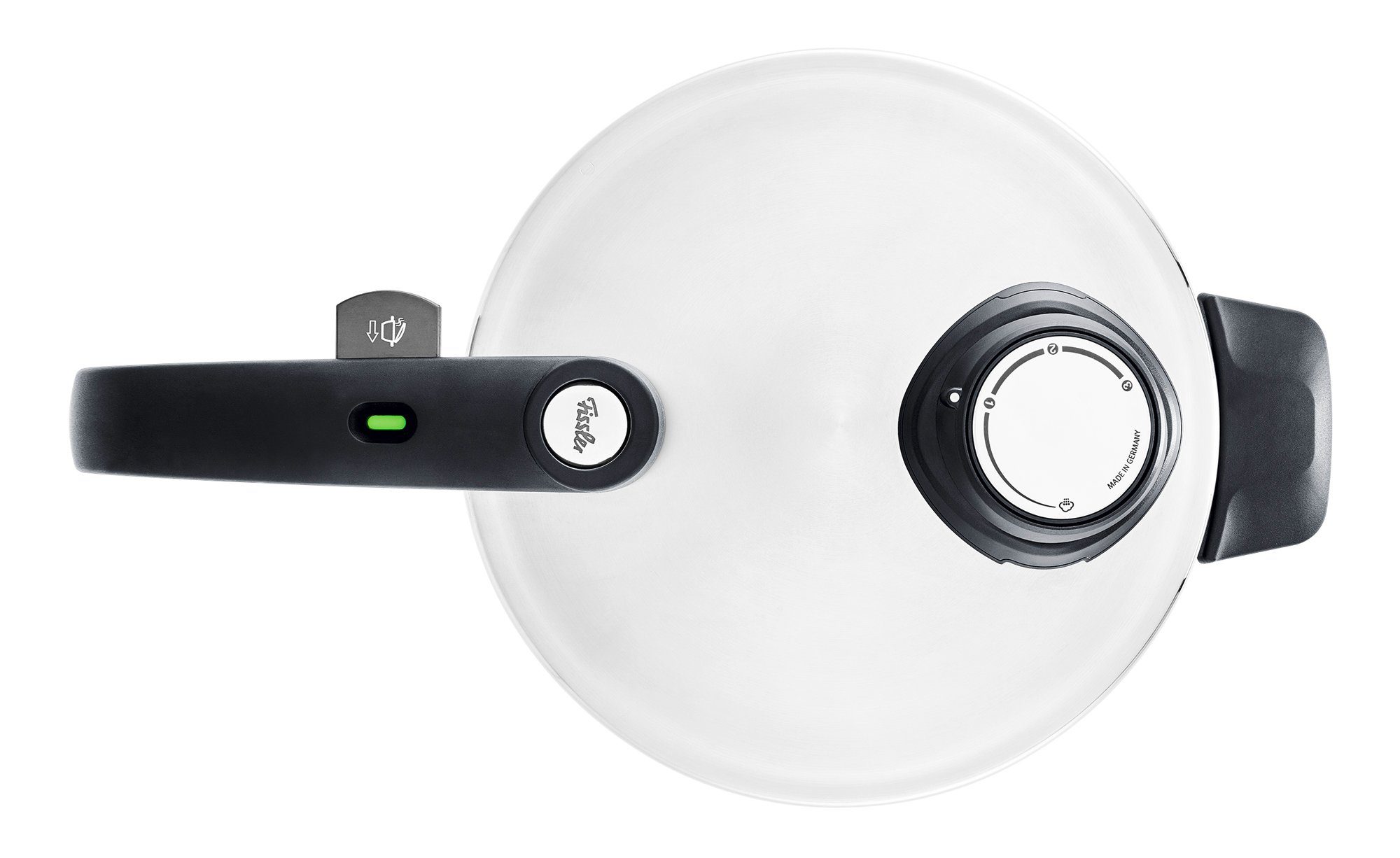 Fissler Schnellkochtopf Vitavit® premium Edelstahl Schnellkochtopf-Set 4-teilig, Edelstahl 18/10 (4-tlg), Verriegelungsanzeige, Einstellbares Abdampfen, Einstellbare Kochstufen