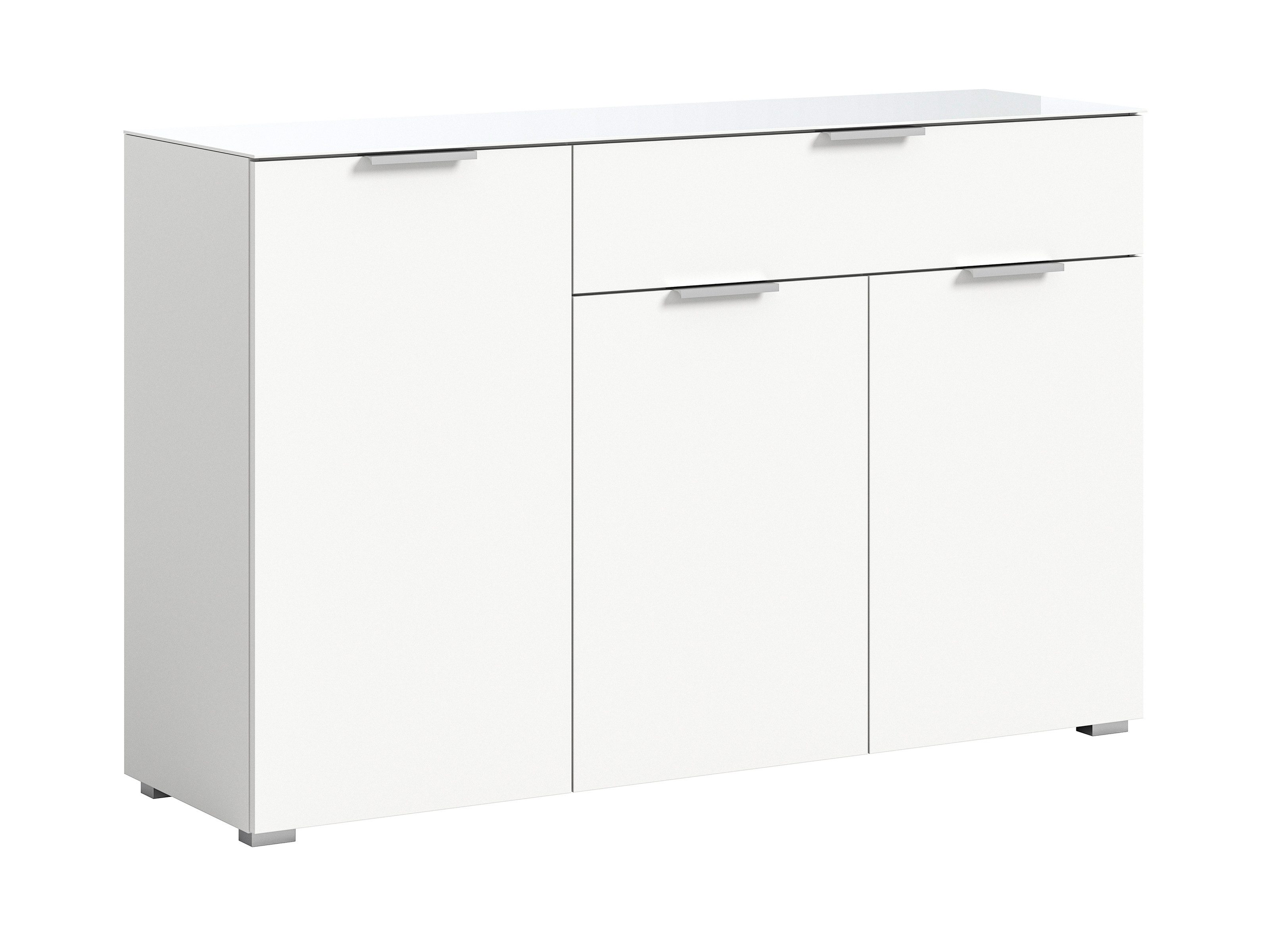 xonox.home Kommode in Weiß, Spannplatte/Spannplatte - 135x86x40cm (BxHxT)