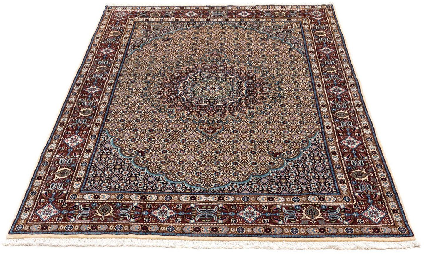 Wollteppich Moud Medaillon Blu scuro 195 x 153 cm, morgenland, rechteckig, Höhe: 10 mm, Unikat mit Zertifikat