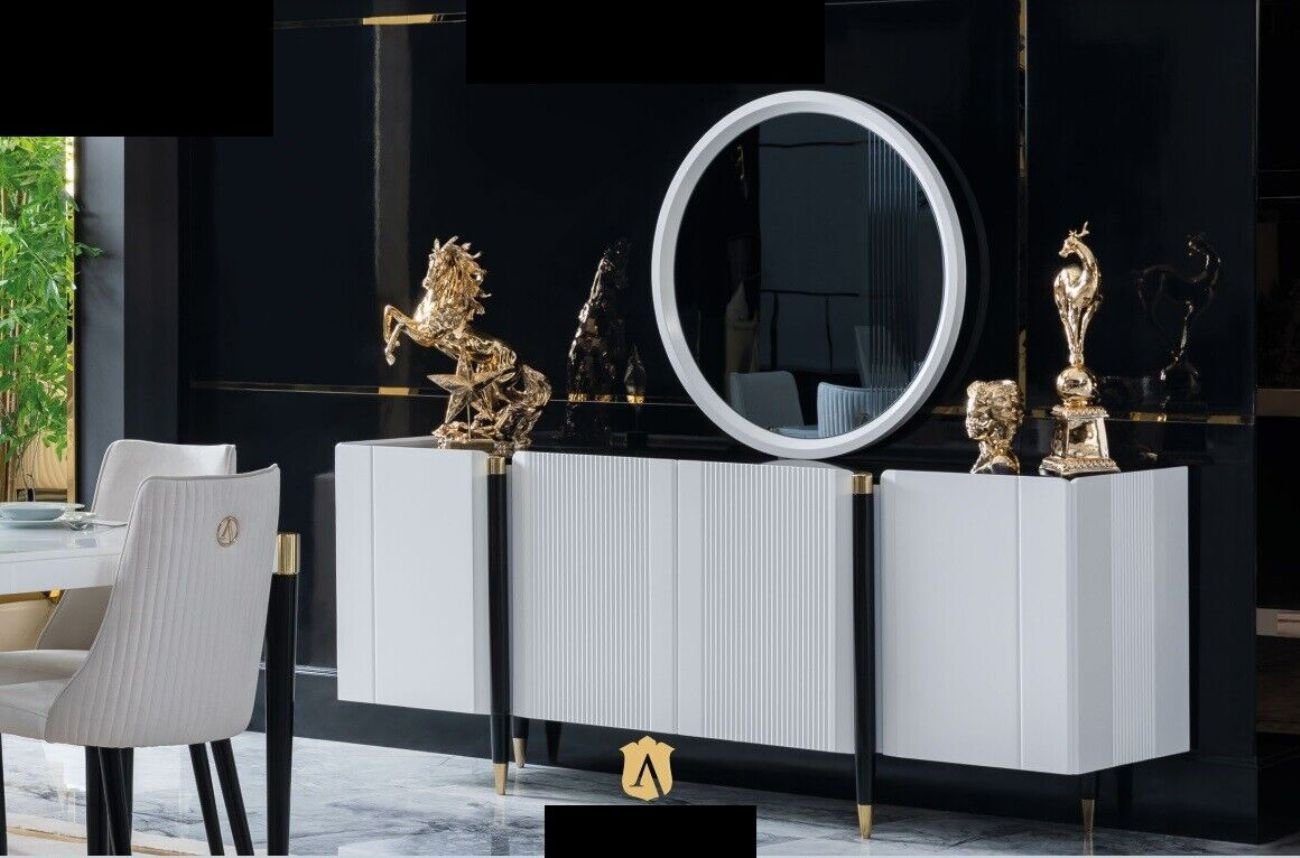 JVmoebel Sideboard Kommode Spiegel Kommoden Konsole Möbel Italienischer Stil Set 2tlg (1 St)