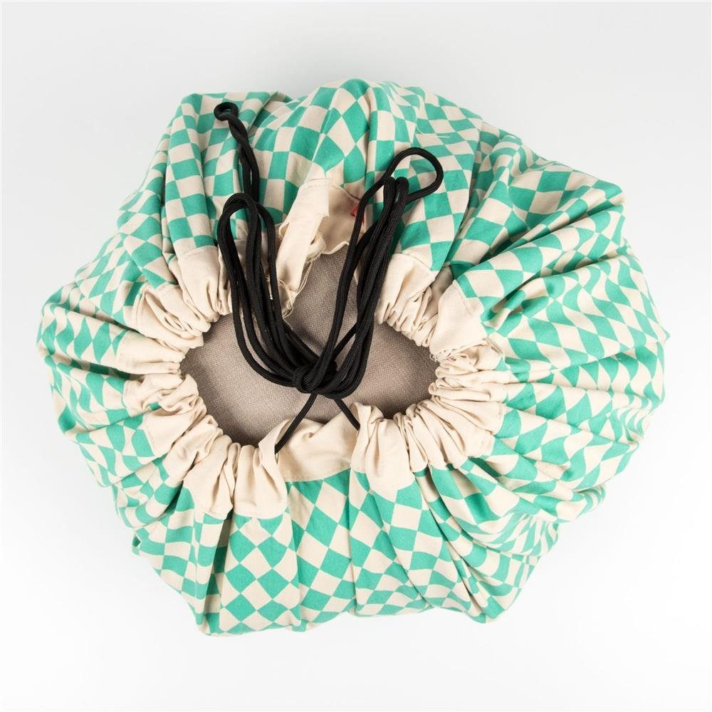 Play&Go Spielmatte Spieldecke Diamond green Ø 140 cm, Aufbewahrungssack, Spielteppich, Spielzeugtasche, Aufbewahrung für Spielzeug, Diamanten, Grün