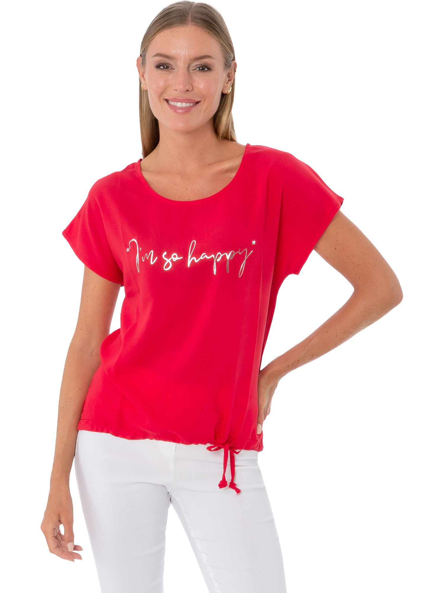 Estefania for woman Blusenshirt 194-1344, " I´m so happy " mit Metallic Pri günstig online kaufen