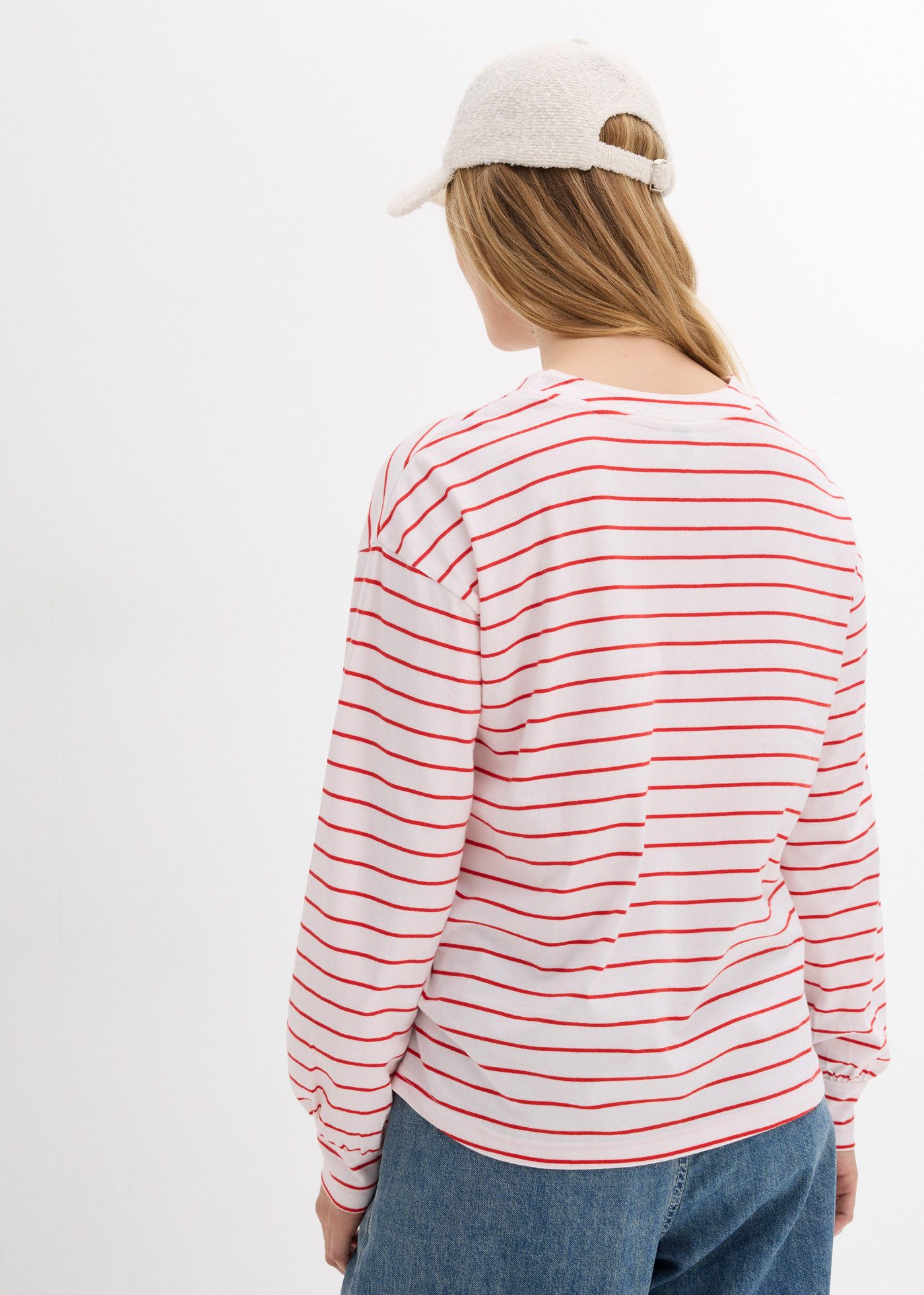 bonprix Langarmshirt lockere Passform mit überschnittenen Schultern, mit Ballon-Ärmeln
