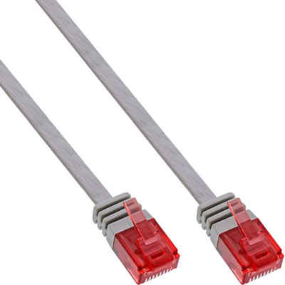 INTOS ELECTRONIC AG InLine® Patchkabel flach, U/UTP, Cat.6, grau, 5m LAN-Kabel