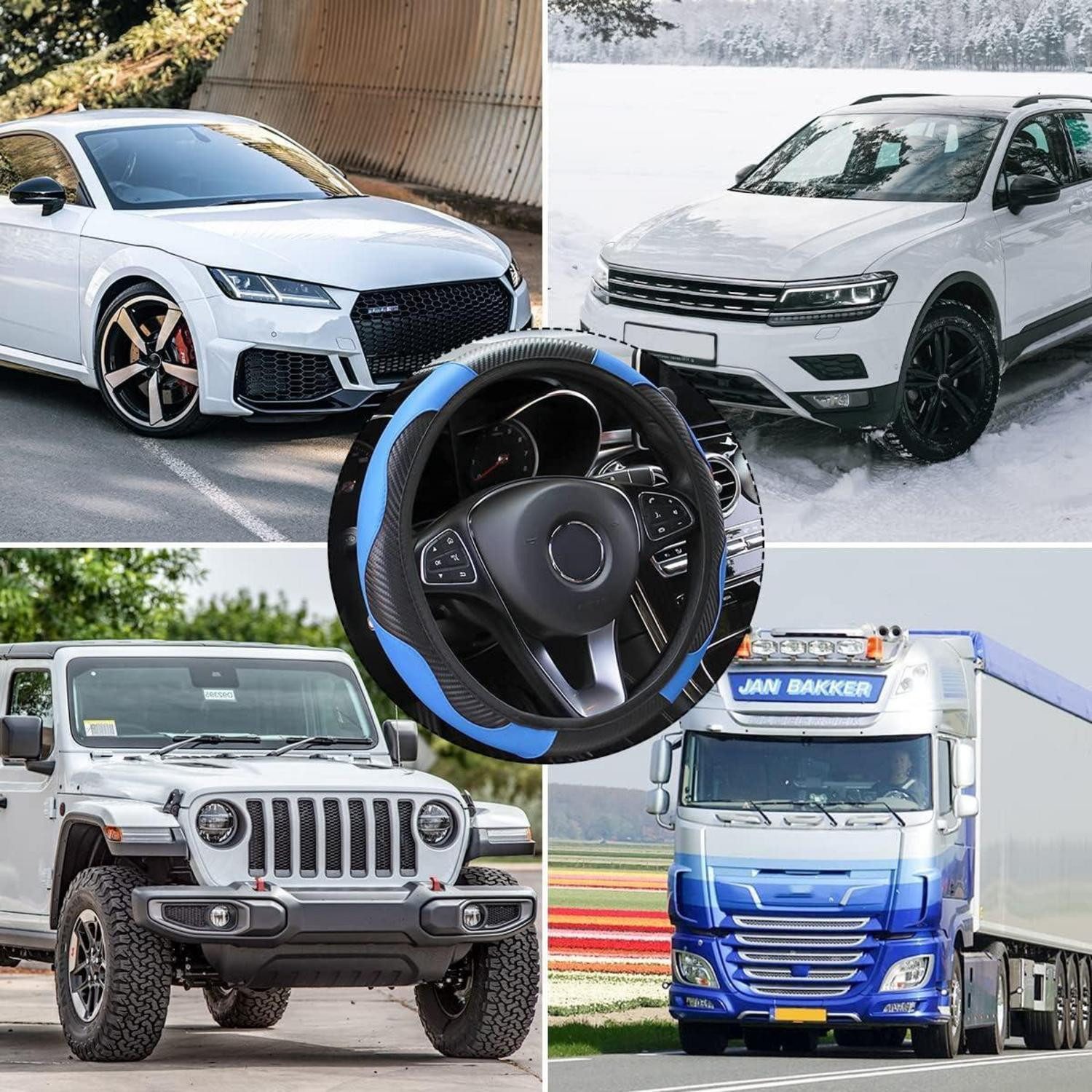 LuxusKollektion Lenkradbezug Universal-Auto-Lenkradbezug Rutschfestes atmungsaktives langlebiges – Bild 3 von 5