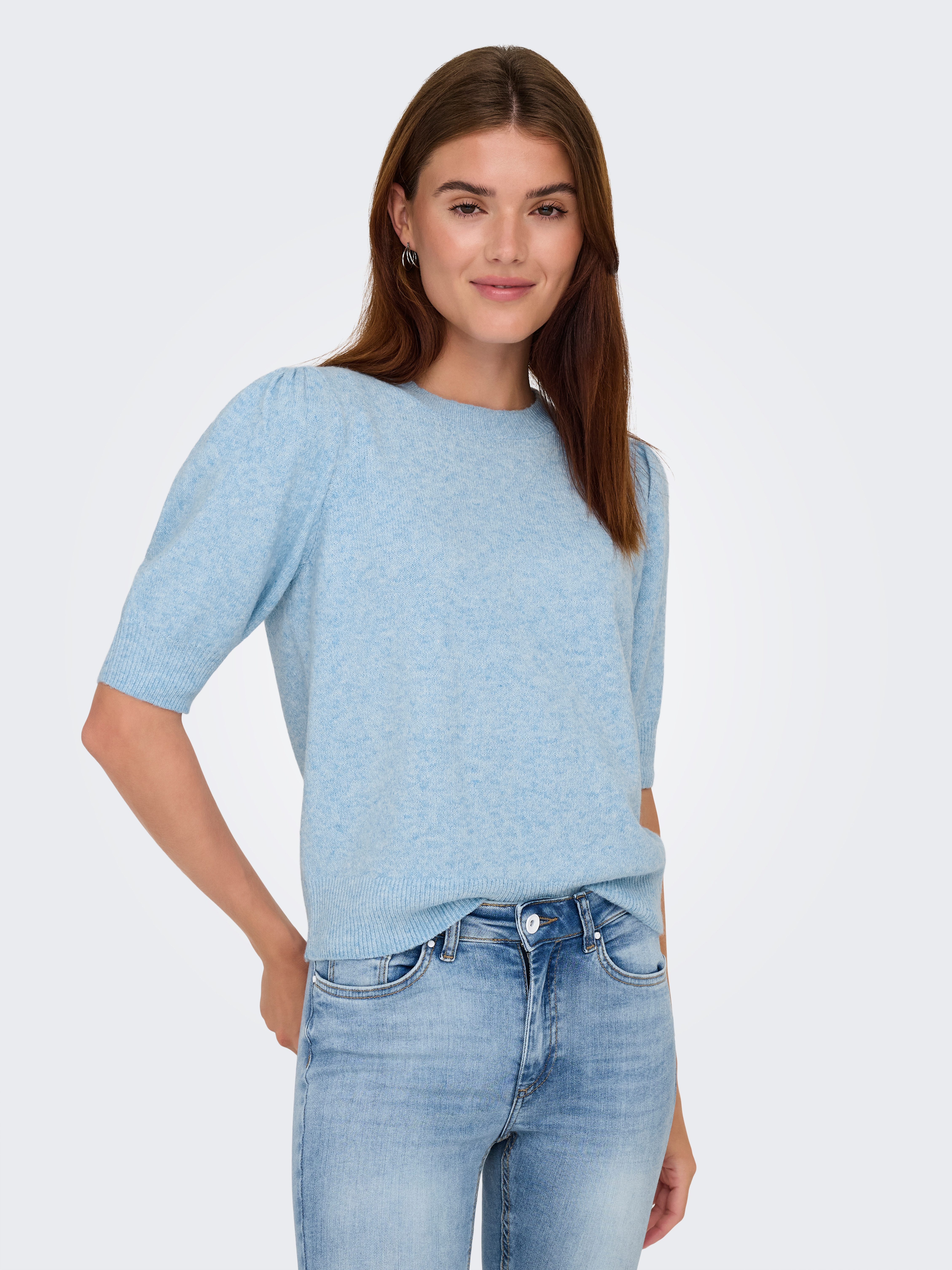 ONLY Strickpullover ONLRICA LIFE 2/4 PULLOVER KNT NOOS Materialmix, regular fit