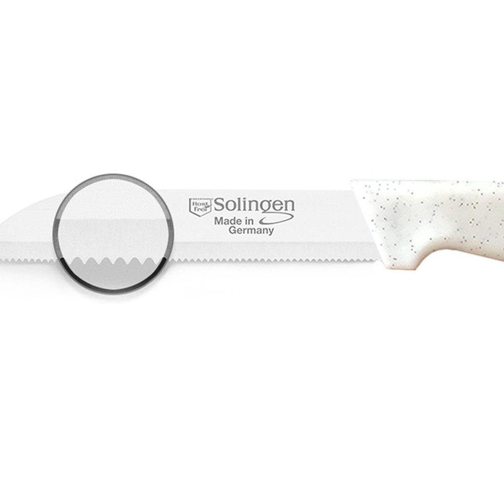 Visaggio Obstmesser Solingen Allzweckmesser Schälmesser Gemüsemesser Küchenmesser, Wellenschliff Solingen Messer, Flitter Optik, Edelstahl (rostfrei)