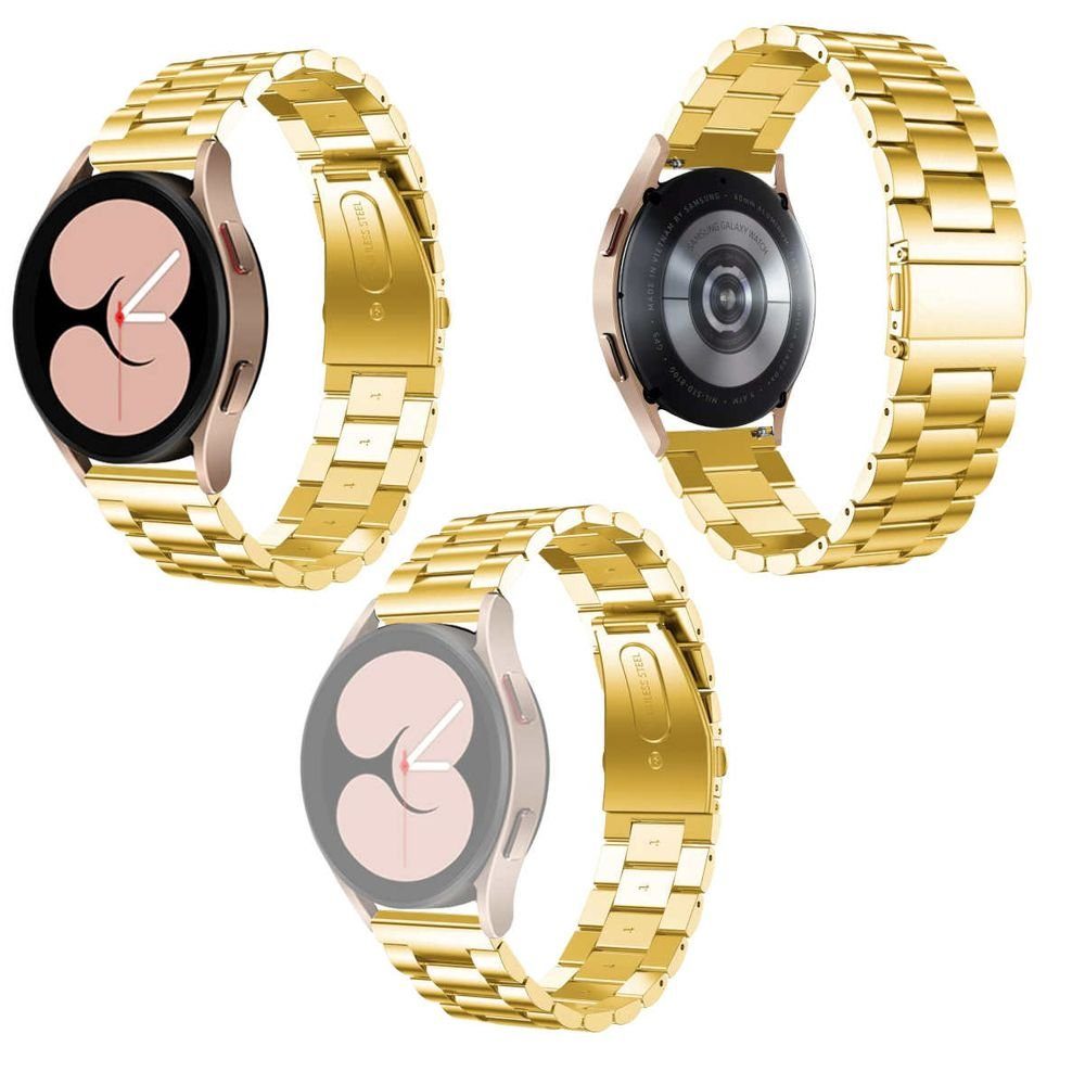 Wigento Smartwatch-Armband »Für Samsung Galaxy Watch 4 Classic 42mm / 46mm  Stahl Ersatz Armband Gold Smart Uhr«